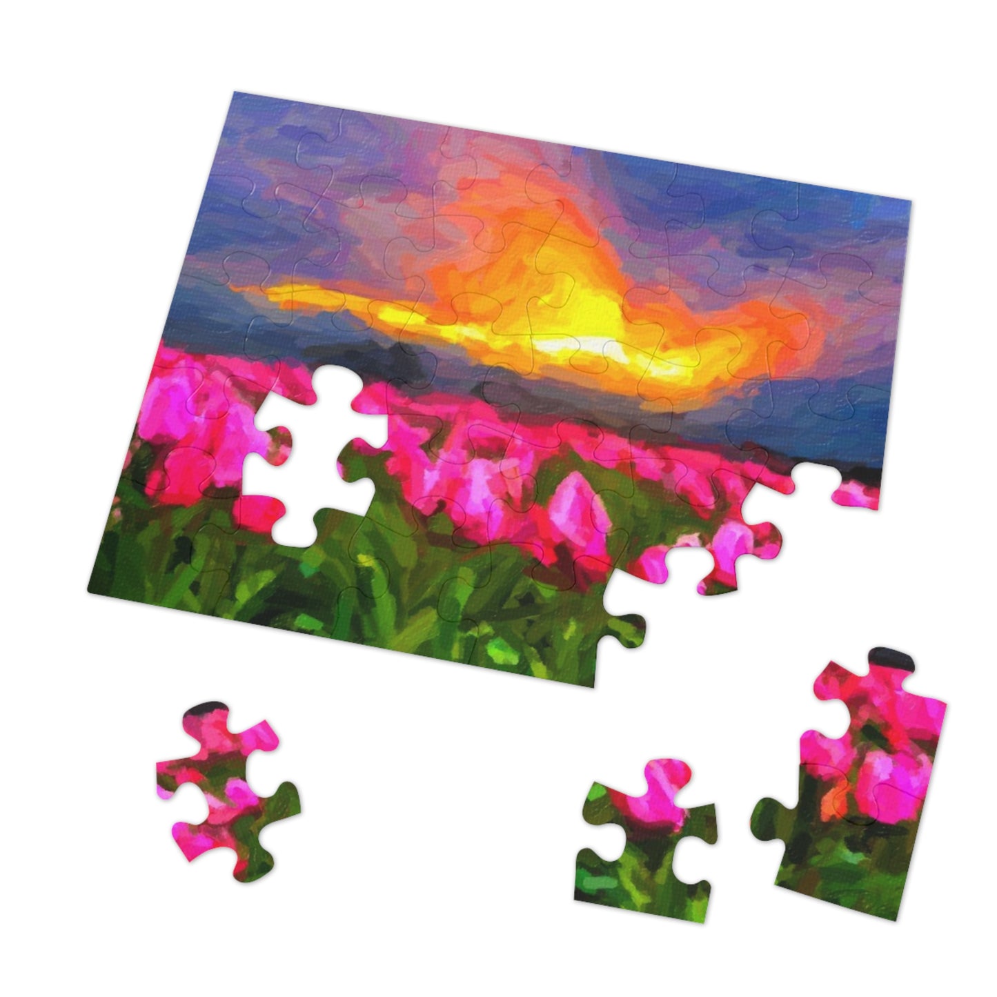Jigsaw Puzzle (30, 110, 252, 500,1000-Piece) ... Skagit Valley Tulips ... Skagit Valley, Washington ... Family Archives ... Original Works ... Circa 1980's ...