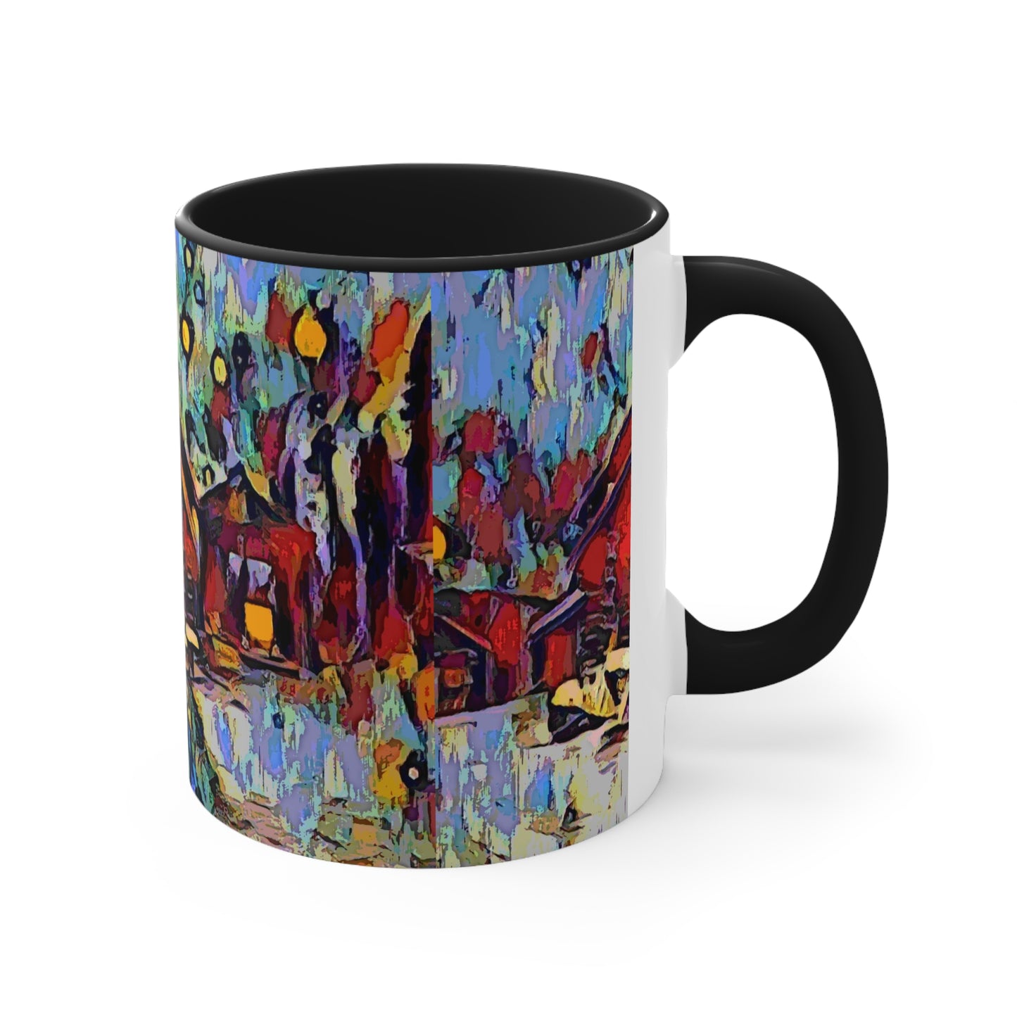 Accent Coffee Mug, 11oz ... A Very Abstract "Mountain Winter Scene" ... Original Works. Copyright Phot's Photo_LODA: Les Objets D'Art. December 2023 ...