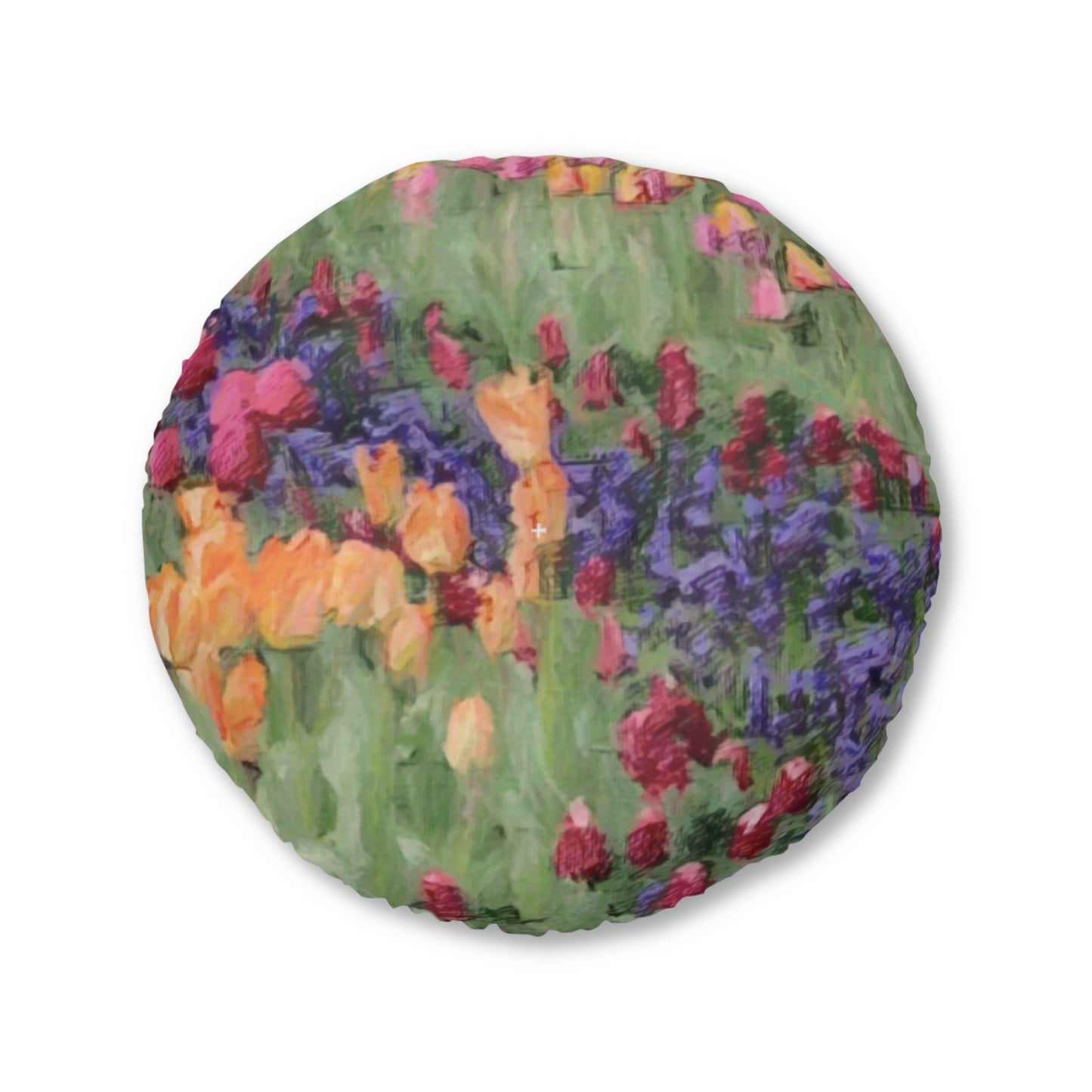 Tufted Floor Pillow, Round ... Skagit Valley Tulips ... Skagit Valley, Washington ... Family Archives ... Original Works ... Circa 1980's ...