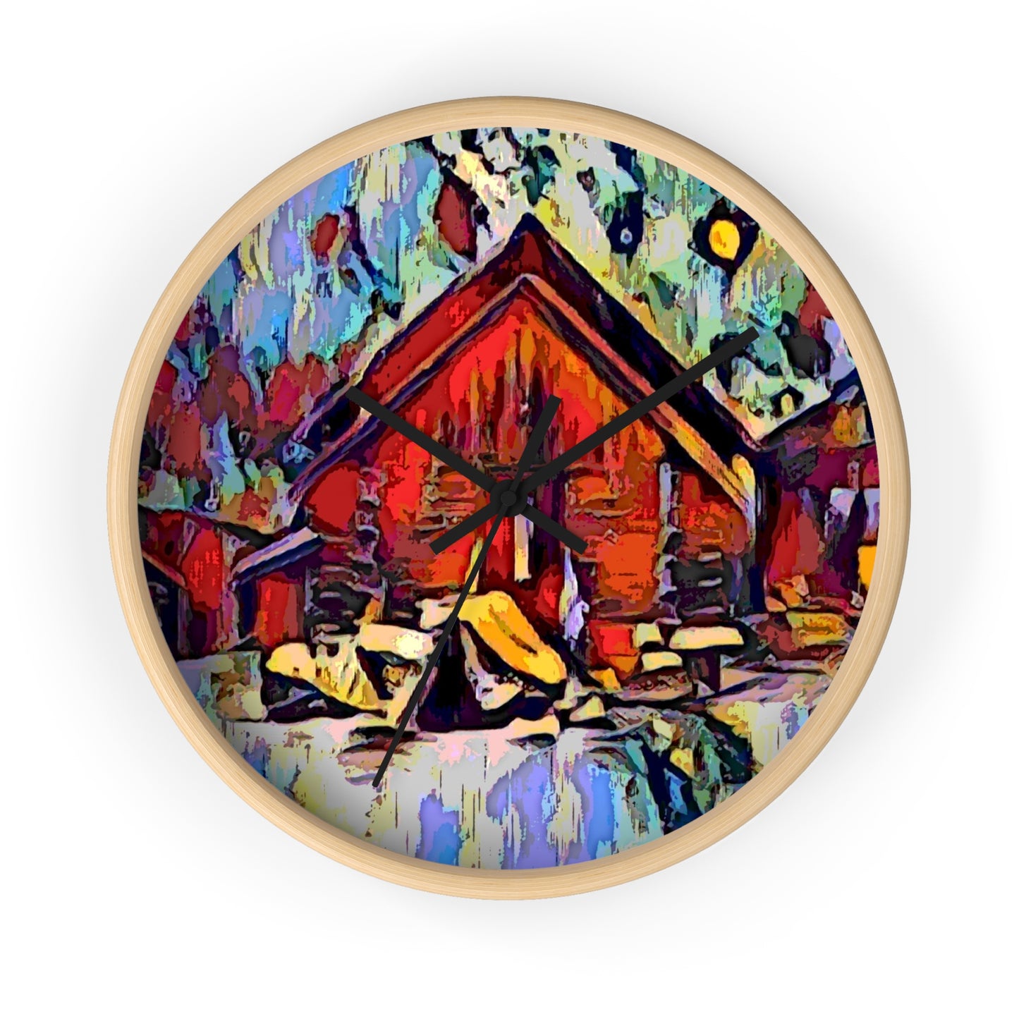 Wall Clock ... A Very Abstract "Mountain Winter Scene" ... Original Works. Copyright Phot's Photo_LODA: Les Objets D'Art. December 2023 ...