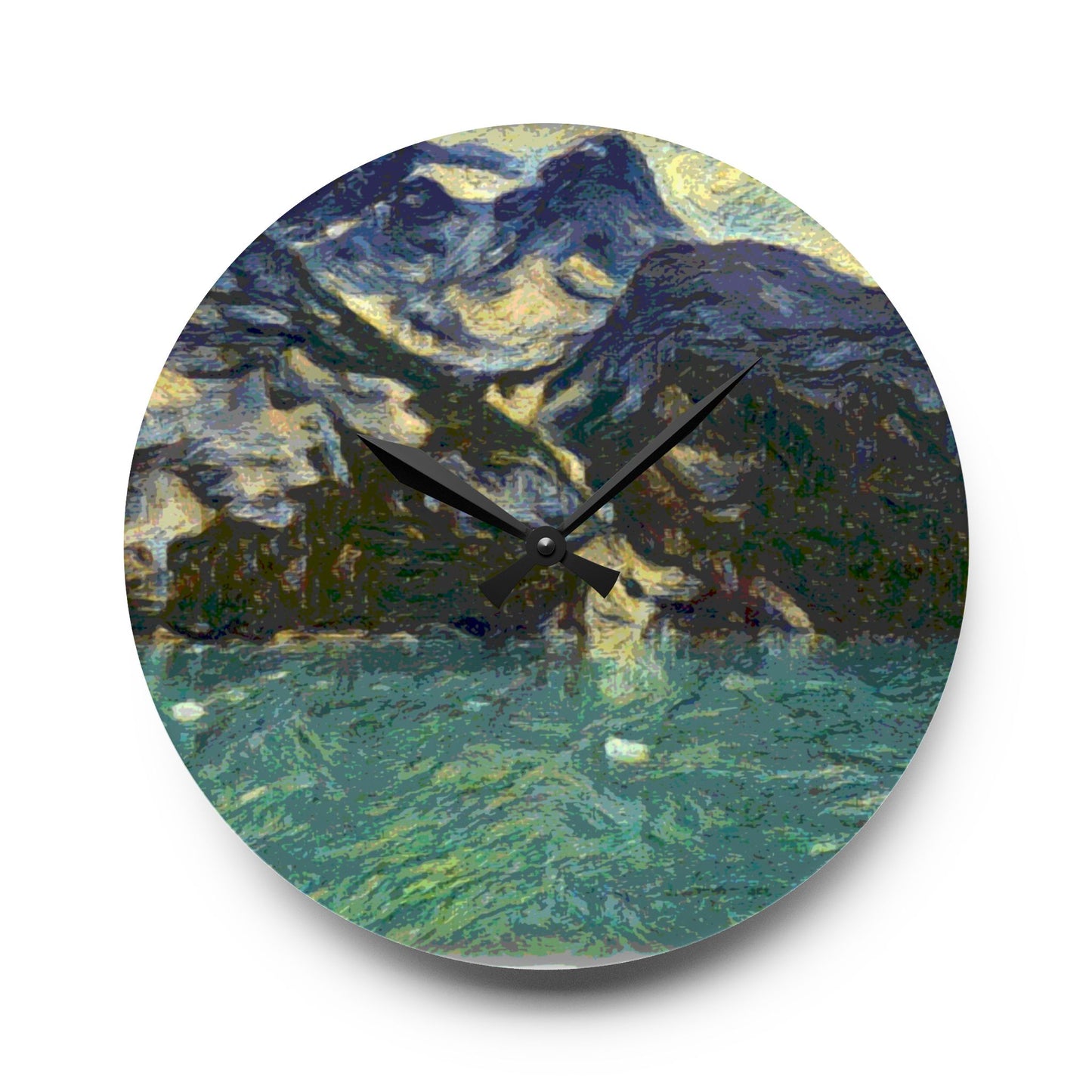 Acrylic Wall Clock ... Tracy Arm Fjord ... South Of Skagway, Alaska ... Summer: June 2024 ... Original Works ...