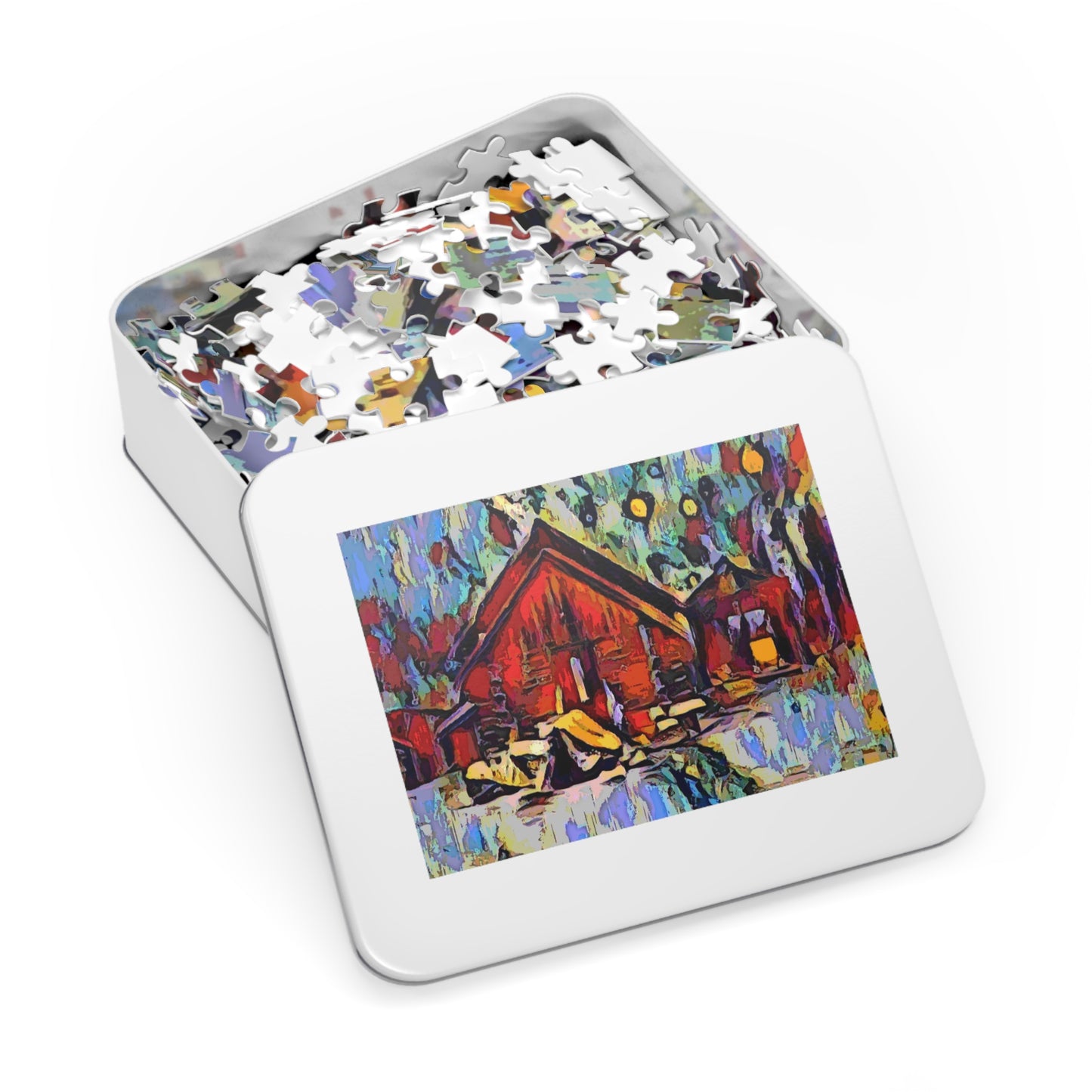 Jigsaw Puzzle (30, 110, 252, 500,1000-Piece) ... A Very Abstract "Mountain Winter Scene" ... Original Works. Copyright Phot's Photo_LODA: Les Objets D'Art. December 2023 ...