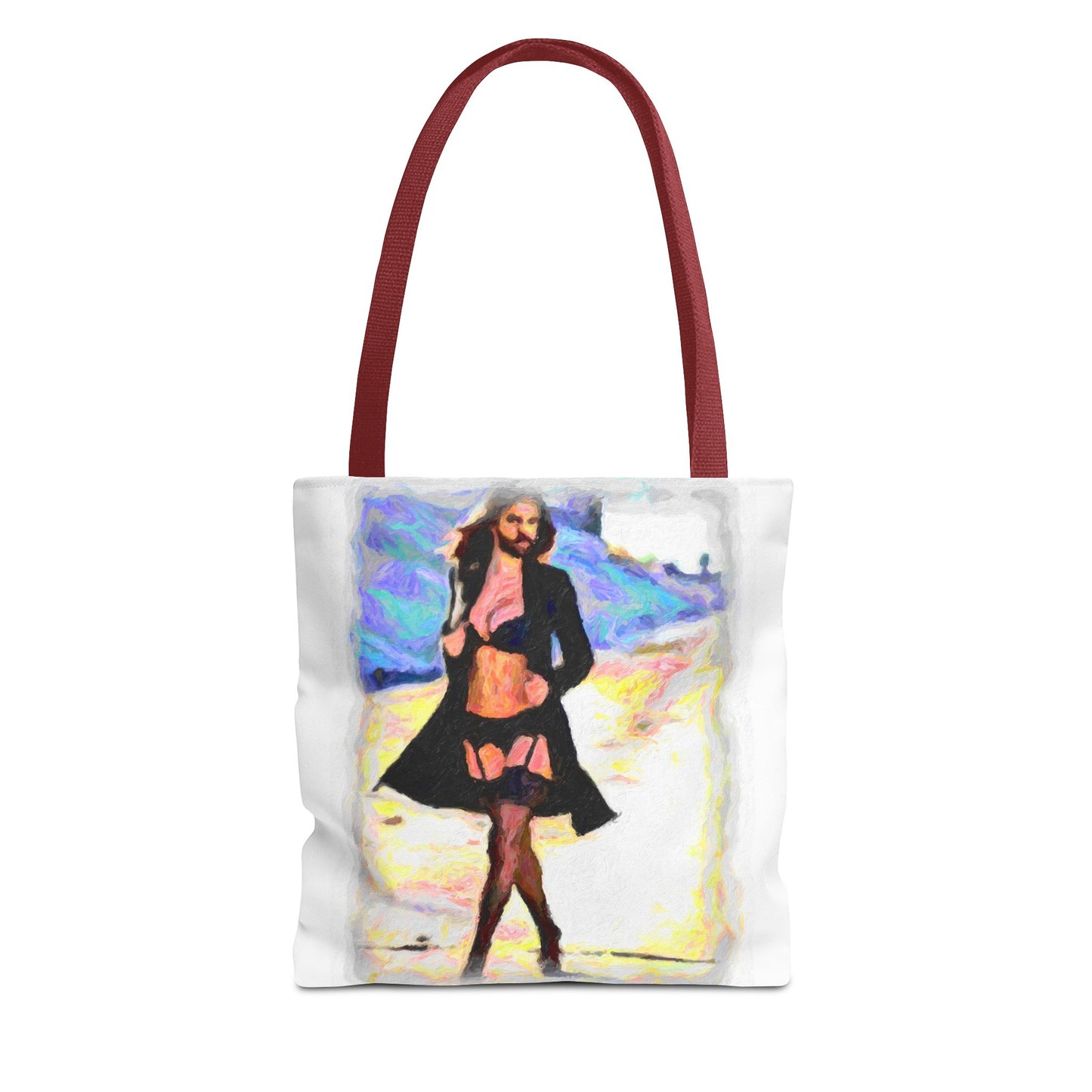 Tote Bag (AOP) ... The Low Spark of High_HEELED_Boys ... 'Garterbelt & Bra Inclusive!' ... Original Works ...