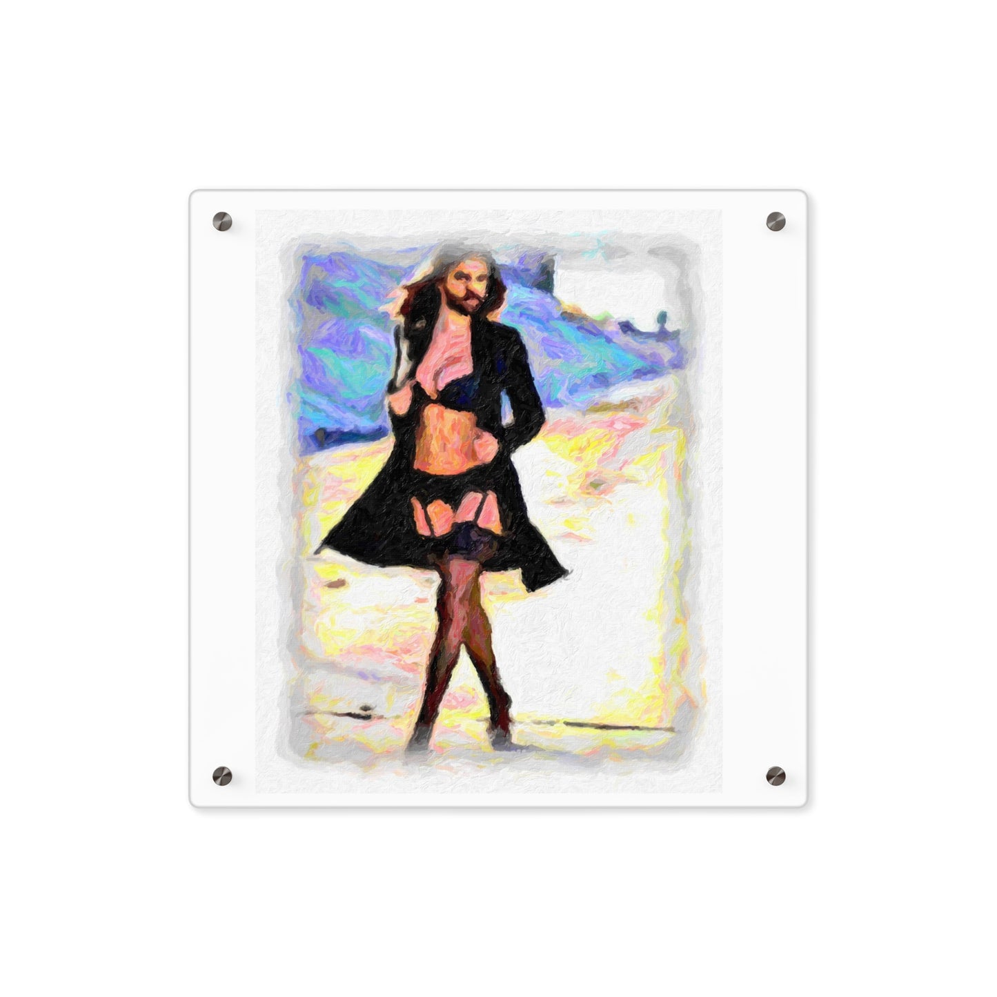 Acrylic Wall Art Panels ... The Low Spark of High_HEELED_Boys ... 'Garterbelt & Bra Inclusive!' ... Original Works ...