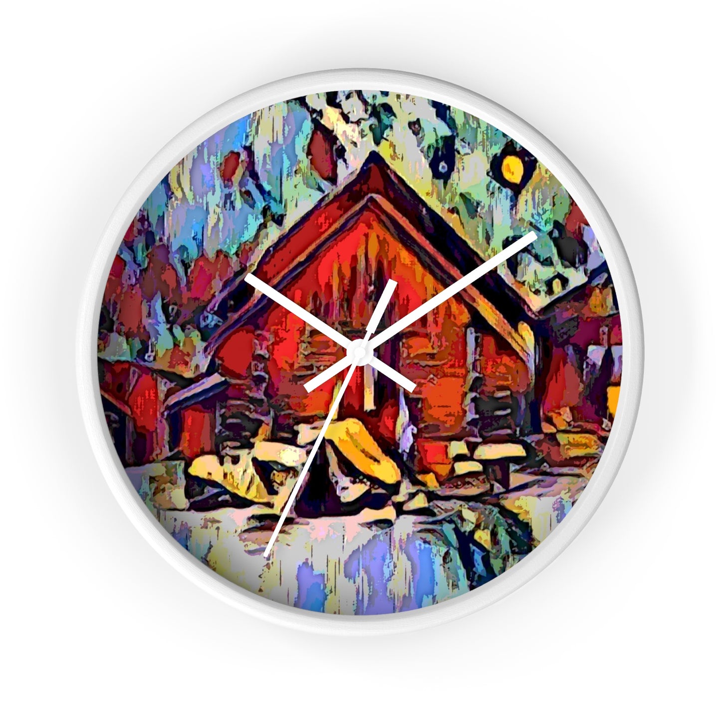 Wall Clock ... A Very Abstract "Mountain Winter Scene" ... Original Works. Copyright Phot's Photo_LODA: Les Objets D'Art. December 2023 ...