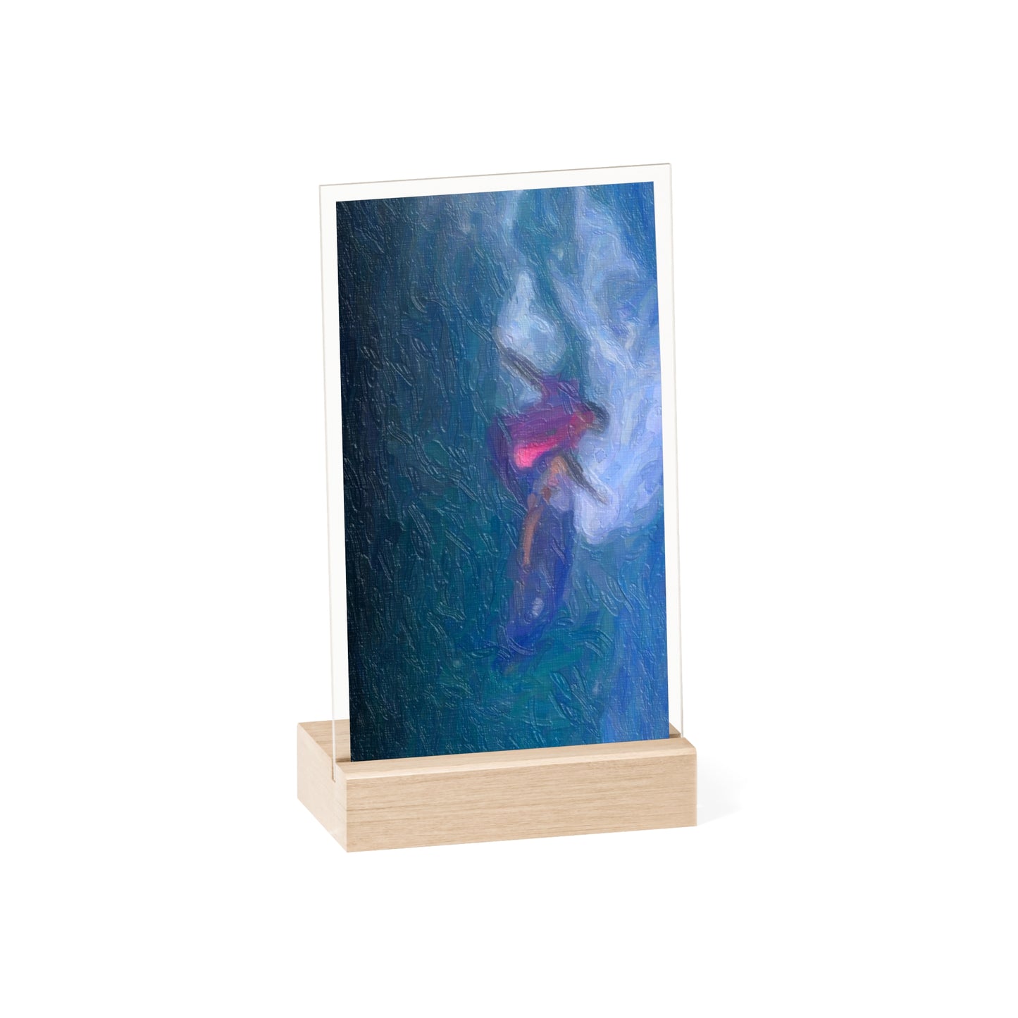 Acrylic Sign with Wooden Stand ... Paris_2024_Surfing Competition-Tahiti_French-Polynesia .... 'Gabriel Medina World Campion Drops-In' ... Original Works ...