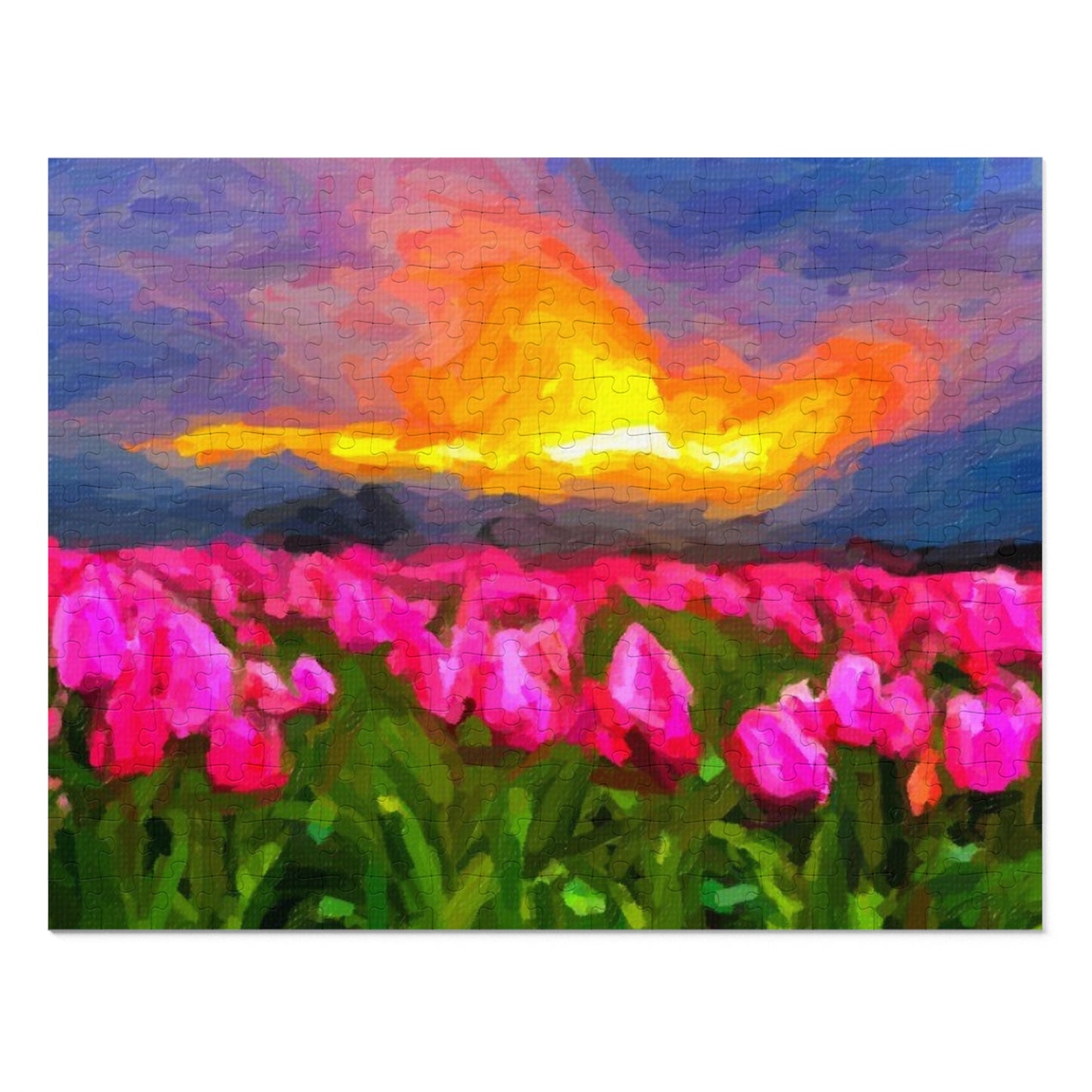 Jigsaw Puzzle (30, 110, 252, 500,1000-Piece) ... Skagit Valley Tulips ... Skagit Valley, Washington ... Family Archives ... Original Works ... Circa 1980's ...