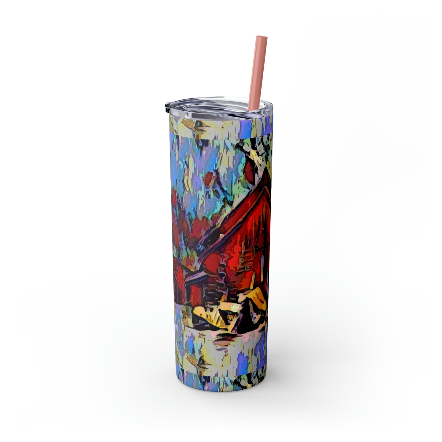 Skinny Tumbler with Straw, 20oz ... A Very Abstract "Mountain Winter Scene" ... Original Works. Copyright Phot's Photo_LODA: Les Objets D'Art. December 2023 ...
