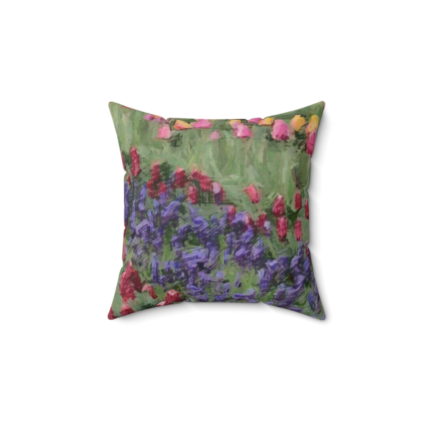Spun Polyester Square Pillow ... Skagit Valley Tulips ... Skagit Valley, Washington ... Family Archives ... Original Works ... Circa 1980's ...