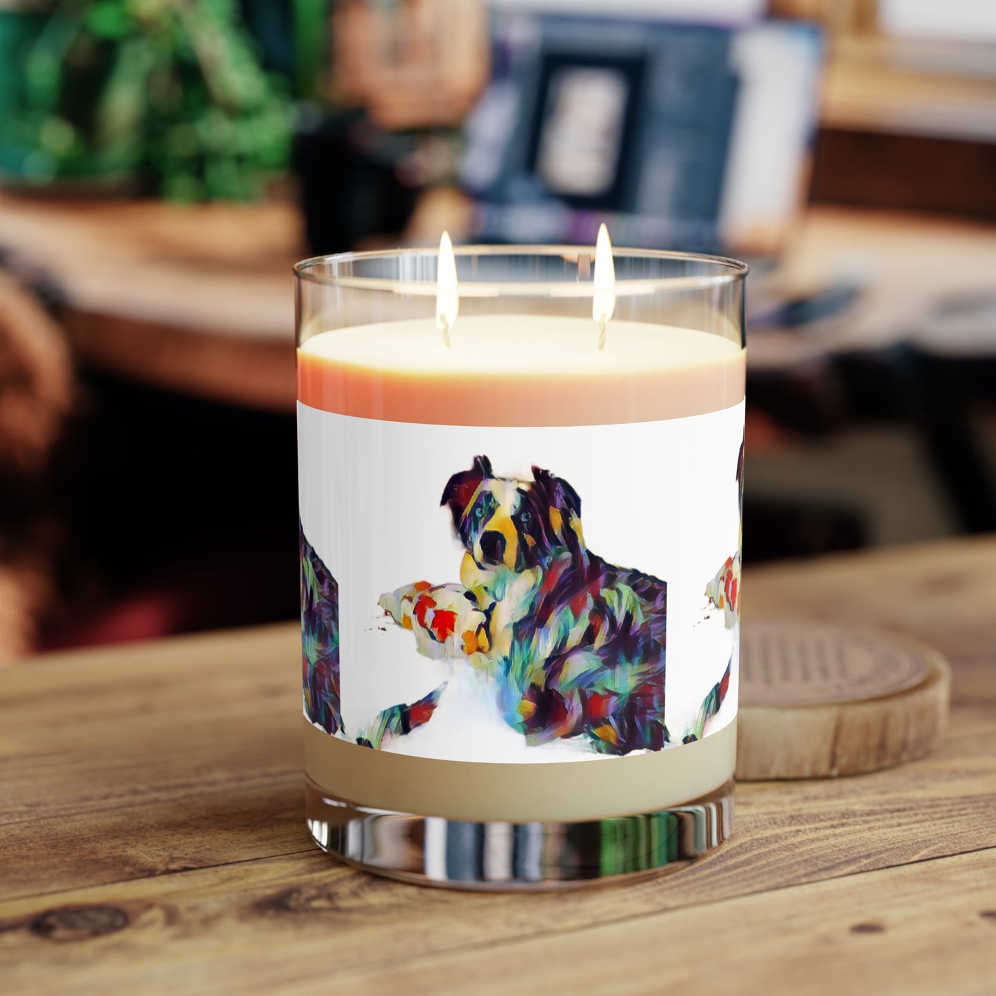 Scented Candle - Full Glass, 11oz ... Ozzy-Hippensteel ... "Don't Cry Now ... Dry-Your-Eyes ... On-The-Wind". Original Works. May 2023.