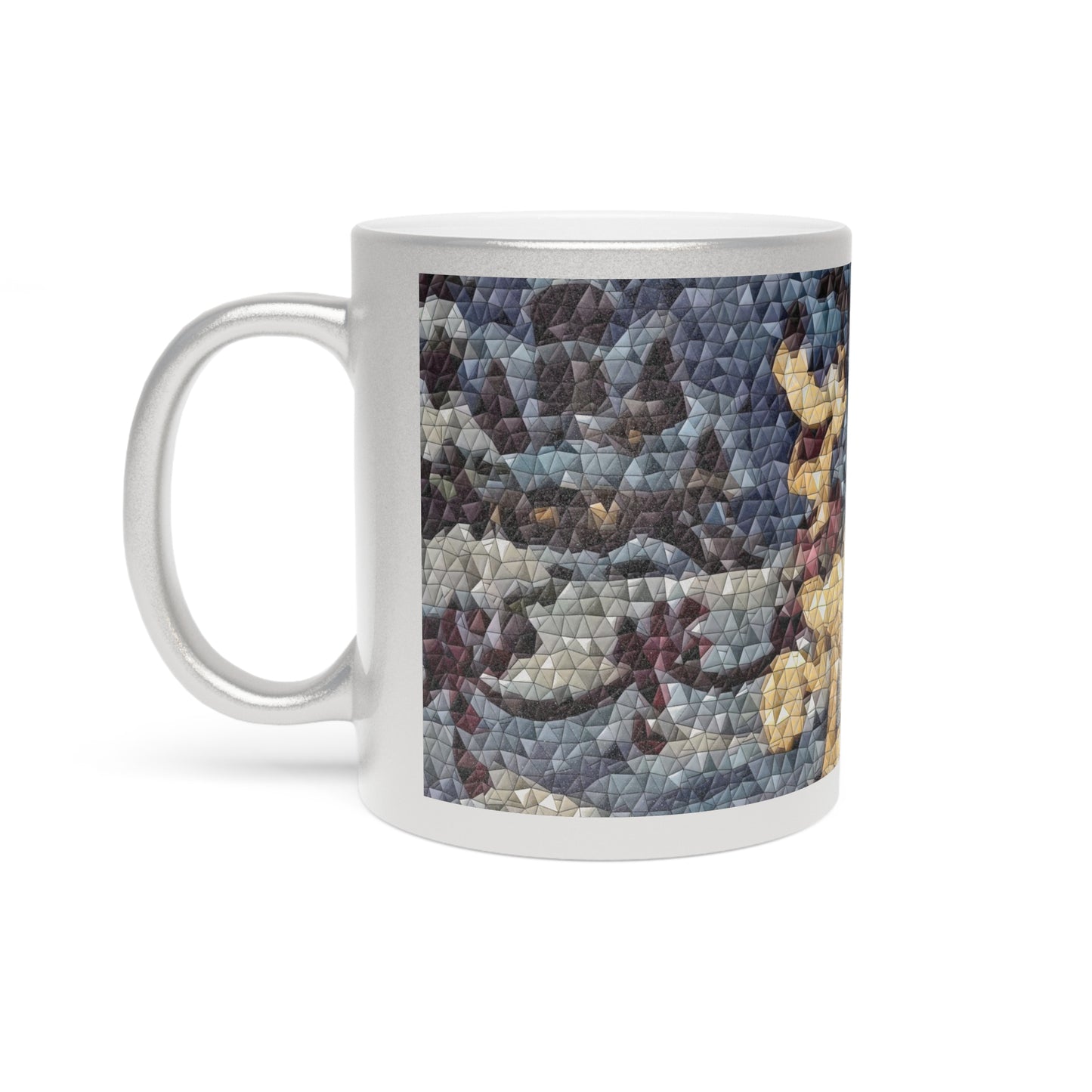 Metallic Mug (Silver\Gold) ... Mickey_N_Minnie Mouse & Pluto ... "A Winter Sleigh Ride" ... Original Works. Winter 2023 ...