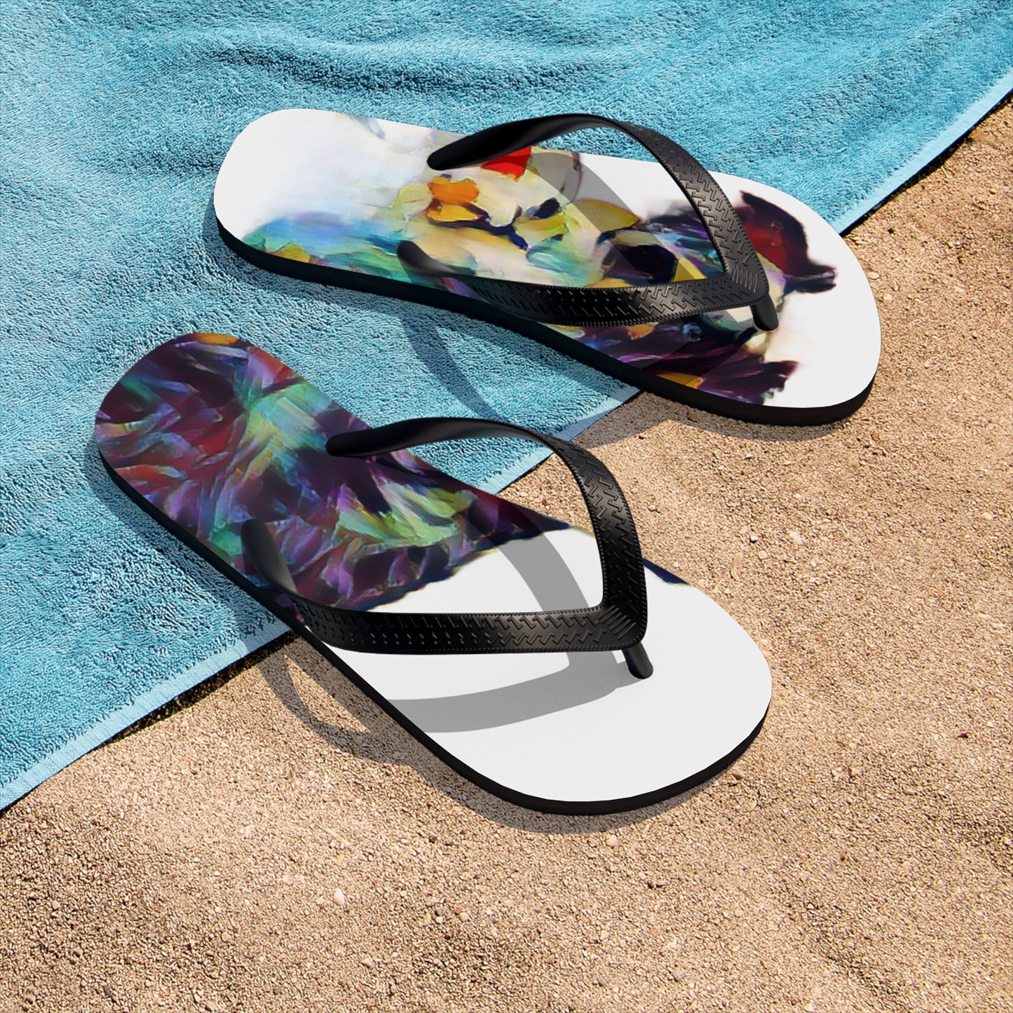 Unisex Flip-Flops ... Ozzy-Hippensteel ... "Don't Cry Now ... Dry-Your_Eyes ... On The Wind". Oriignal Works. May 2023.