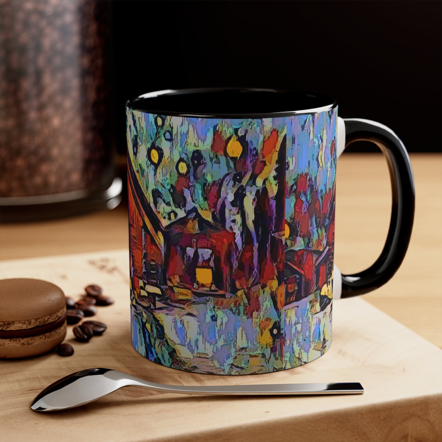 Accent Coffee Mug, 11oz ... A Very Abstract "Mountain Winter Scene" ... Original Works. Copyright Phot's Photo_LODA: Les Objets D'Art. December 2023 ...