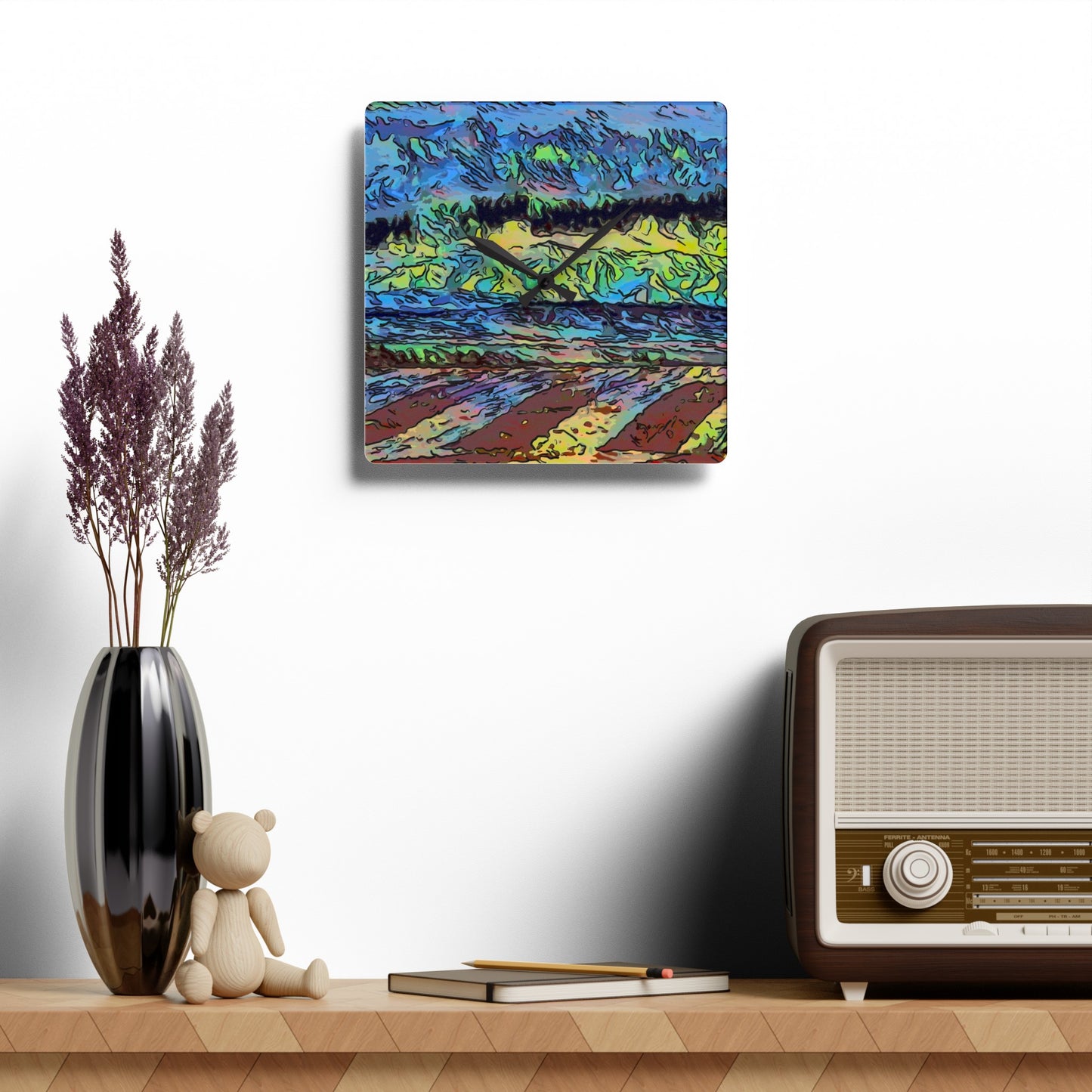 Acrylic Wall Clock ... On-The-Prairie .. "The Storm Is Brewing" ... Central Idaho: November 2023 ... Original Works ...
