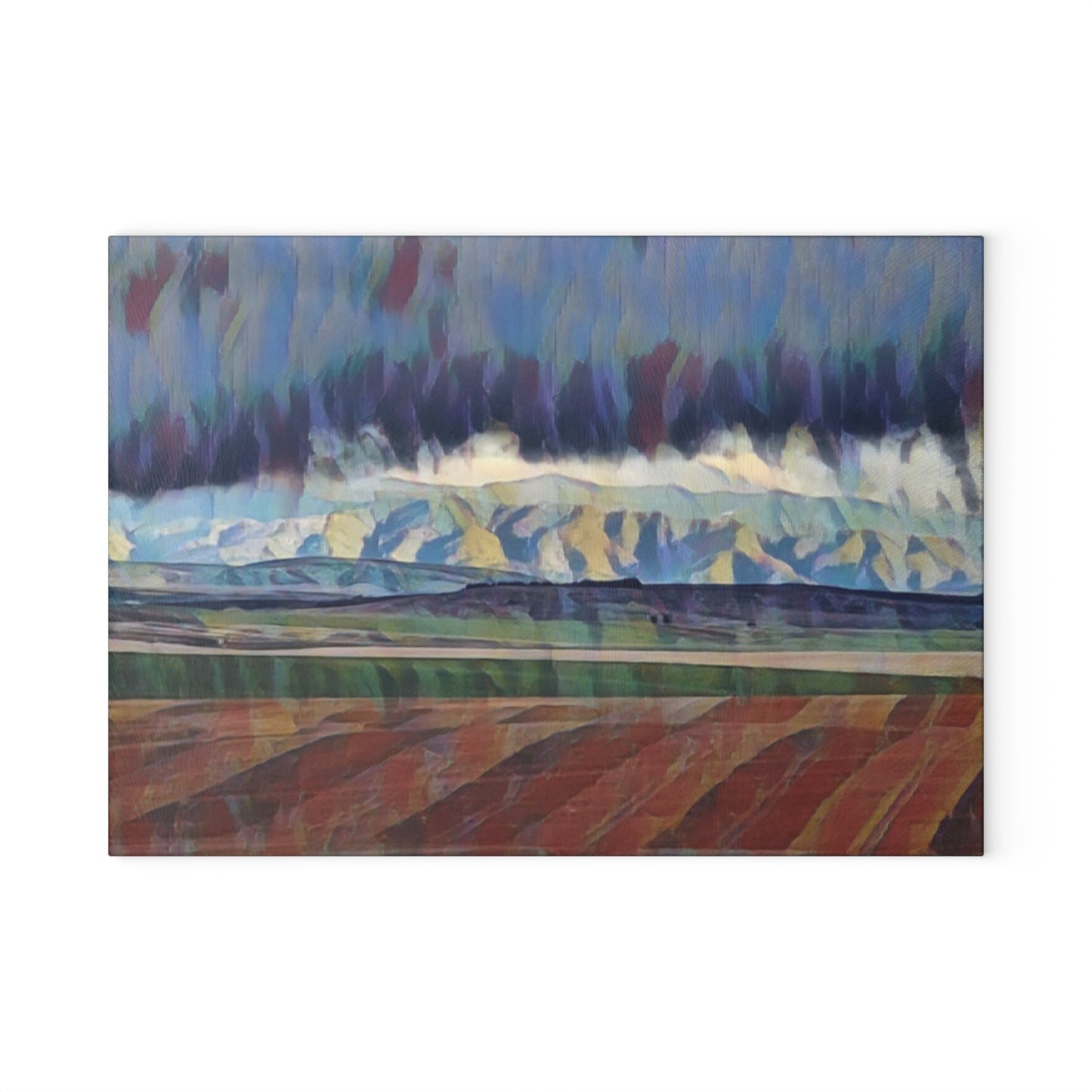 Glass Cutting Board ...  On-The-Prairie .. "The Storm Is Brewing" ... Central Idaho: November 2023 ... Original Works ...