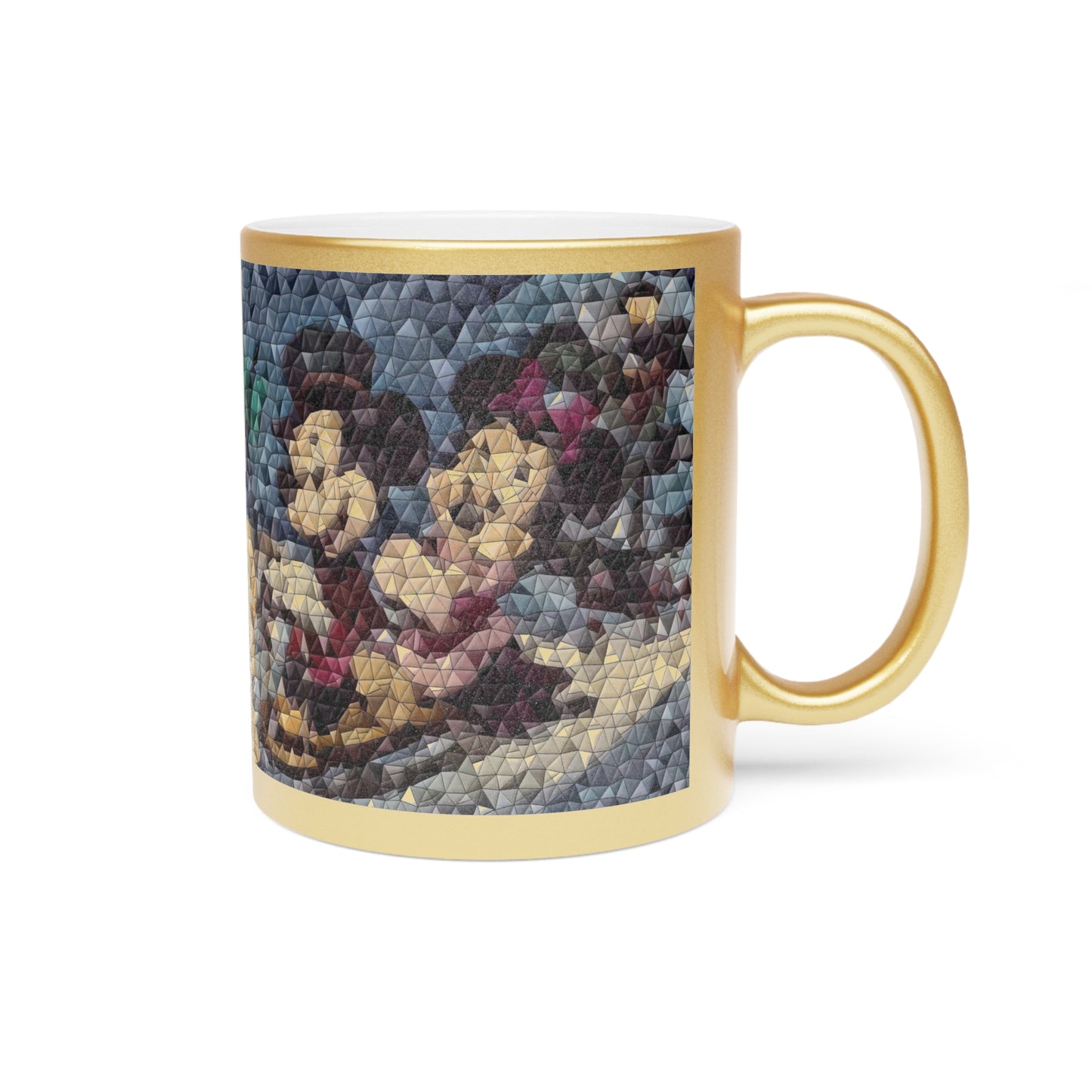 Metallic Mug (Silver\Gold) ... Mickey_N_Minnie Mouse & Pluto ... "A Winter Sleigh Ride" ... Original Works. Winter 2023 ...