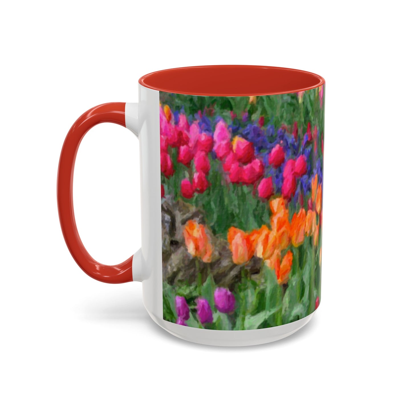 Accent Coffee Mug (11, 15oz) ... Skagit Valley Tulips ... Skagit Valley, Washington ... Family Archives ... Original Works ... Circa 1980's ...