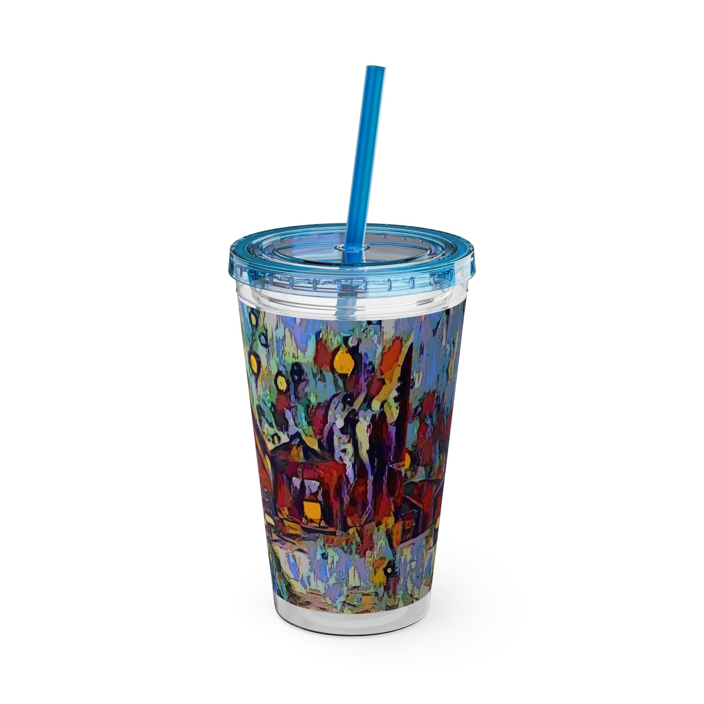 Sunsplash Tumbler with Straw, 16oz ... A Very Abstract "Mountain Winter Scene" ... Original Works. Copyright Phot's Photo_LODA: Les Objets D'Art. December 2023 ...