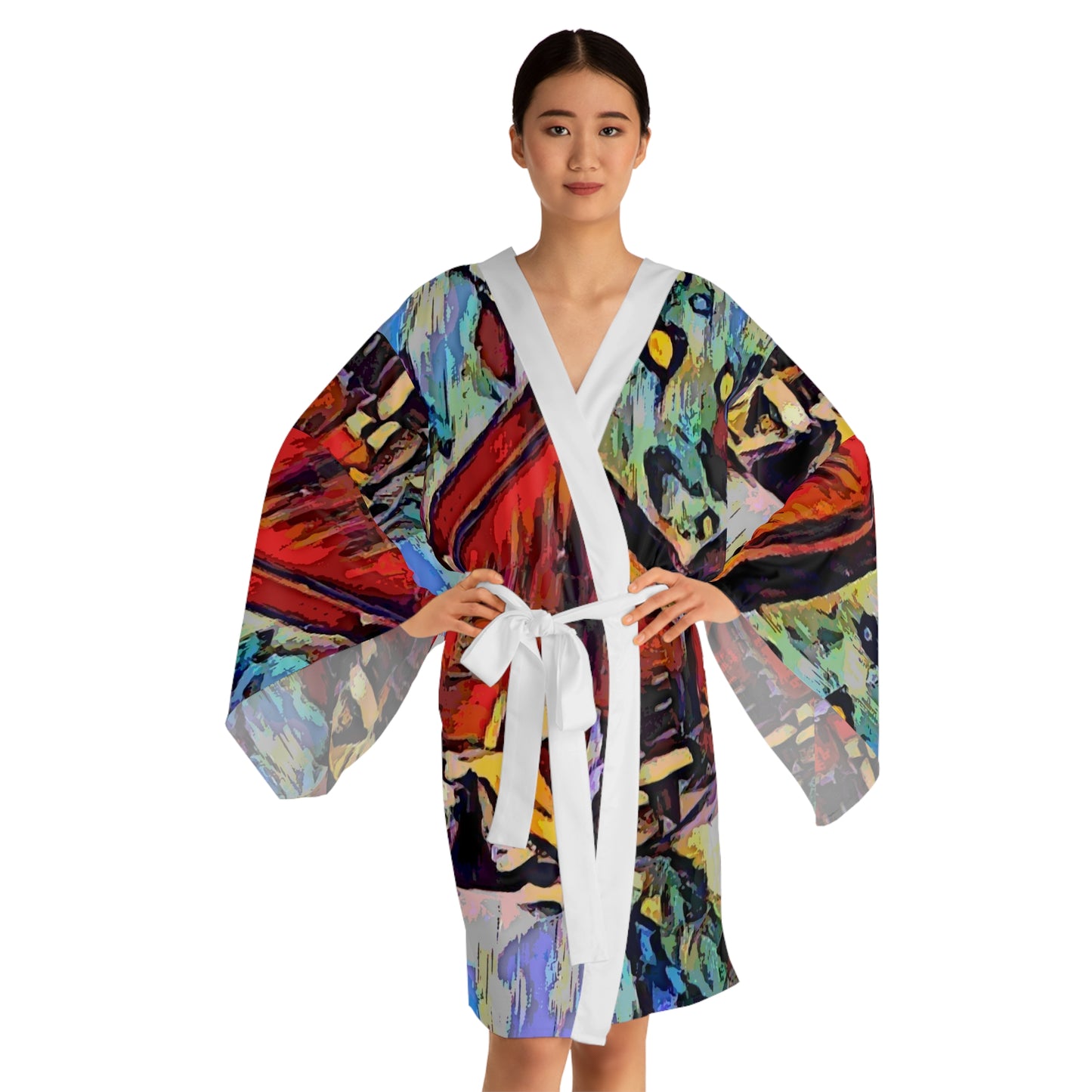 Long Sleeve Kimono Robe (AOP) ... A Very Abstract "Mountain Winter Scene" ... Original Works. Copyright Phot's Photo_LODA: Les Objets D'Art. December 2023 ...