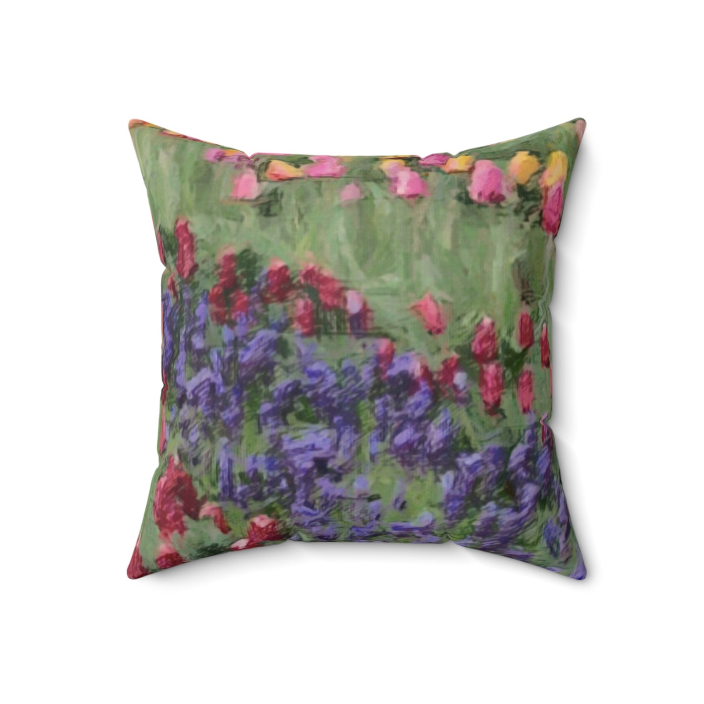 Spun Polyester Square Pillow ... Skagit Valley Tulips ... Skagit Valley, Washington ... Family Archives ... Original Works ... Circa 1980's ...