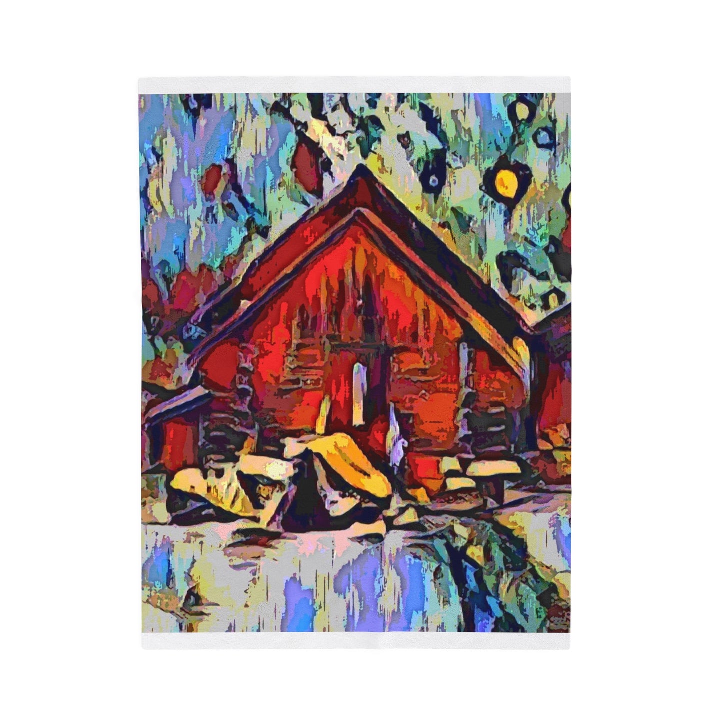 Velveteen Plush Blanket ... A Very Abstract "Mountain Winter Scene" ... Original Works. Copyright Phot's Photo_LODA: Les Objets D'Art. December 2023 ...