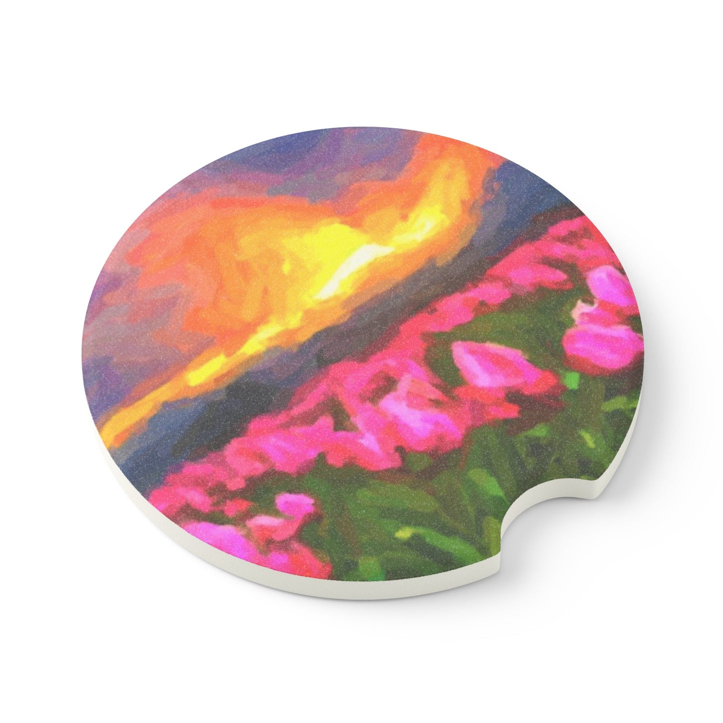 Soapstone Car Coaster ... Skagit Valley Tulips ... Skagit Valley, Washington ... Family Archives ... Original Works ... Circa 1980's ...