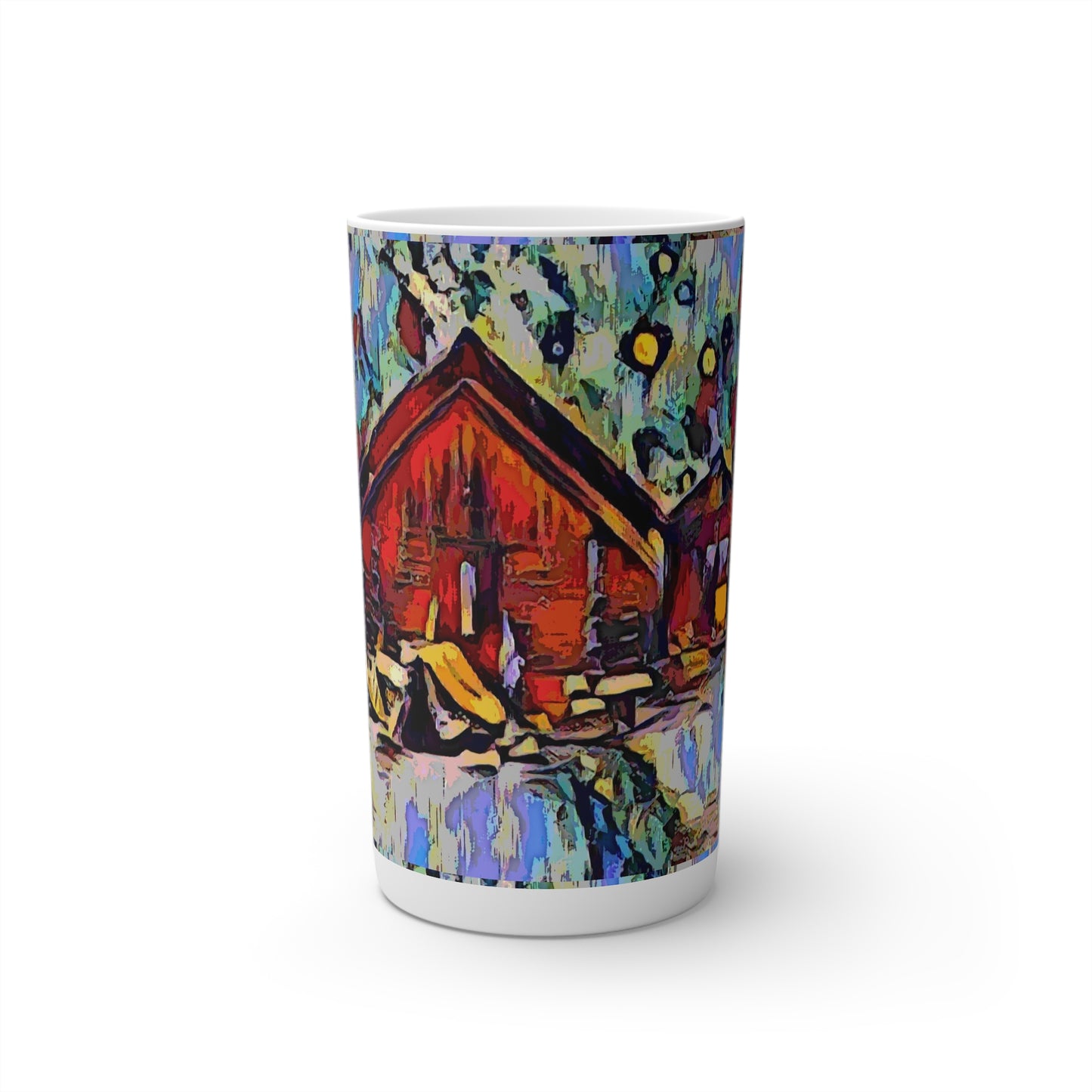 Conical Coffee Mugs (3oz, 8oz, 12oz) ... A Very Abstract "Mountain Winter Scene" ... Original Works. Copyright Phot's Photo_LODA: Les Objets D'Art. December 2023 ...