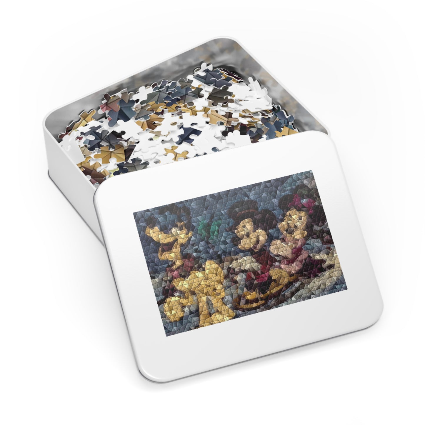 Jigsaw Puzzle (30, 110, 252, 500,1000-Piece) ... Mickey_N_Minnie Mouse & Pluto ... "A Winter Sleigh Ride" ... Original Works. Winter 2023 ...
