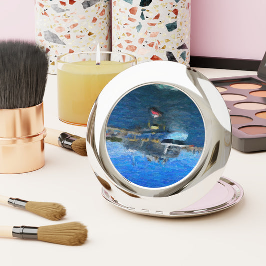 Compact Travel Mirror ... Into Vancouver Harbor We Arrive: Celebrity Edge-Cruise ... Vancouver, British Columbia ... June 2024 ... Original Works