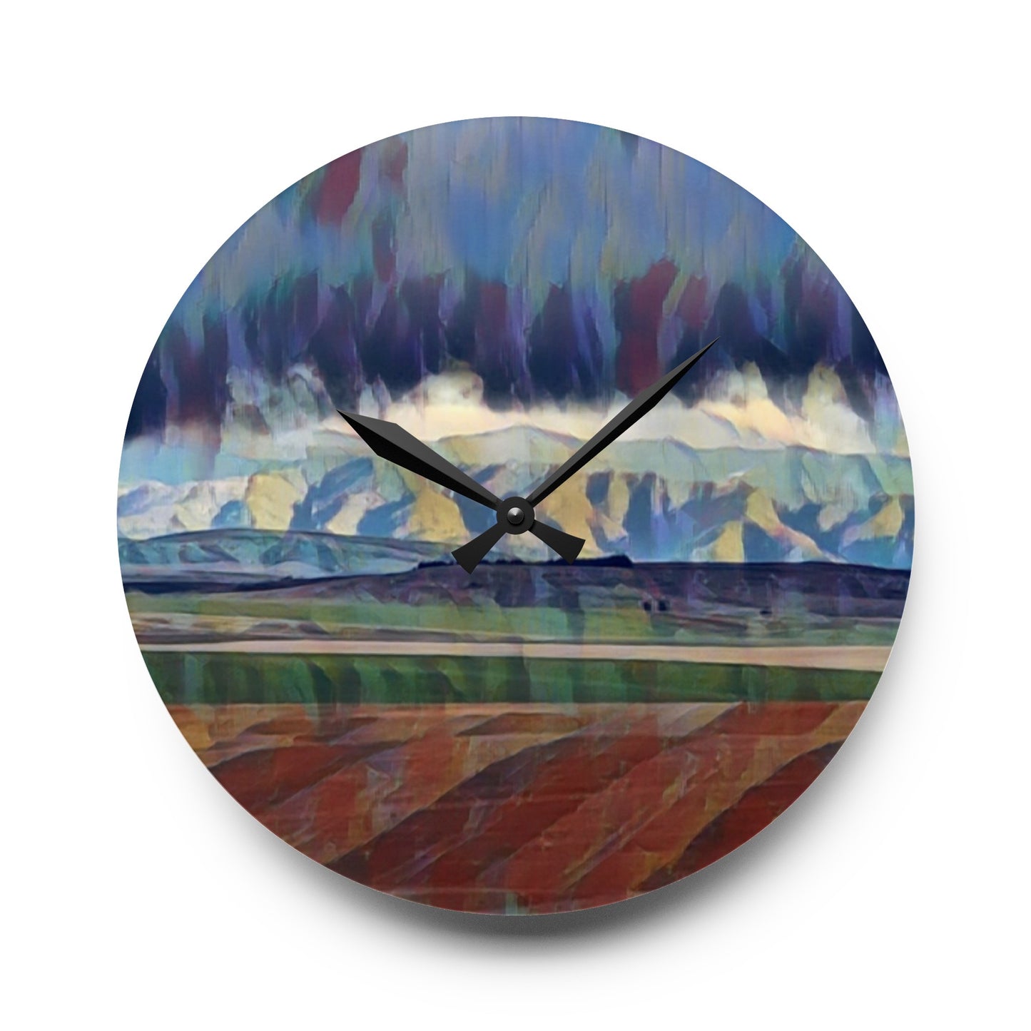 Acrylic Wall Clock ... On-The-Prairie .. "The Storm Is Brewing" ... Central Idaho: November 2023 ... Original Works  ...