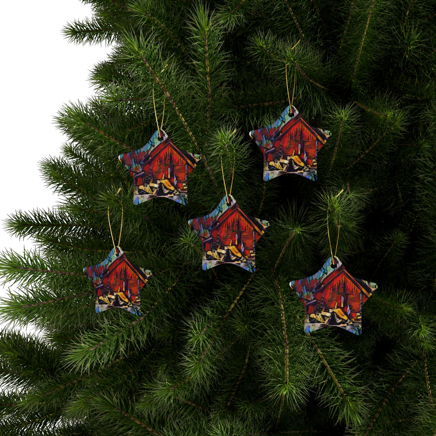 Ceramic Ornaments (1pcs, 5pcs, 10pcs, 20pcs) ... A Very Abstract "Mountain Winter Scene" ... Original Works. Copyright Phot's Photo_LODA: Les Objets D'Art. December 2023 ...