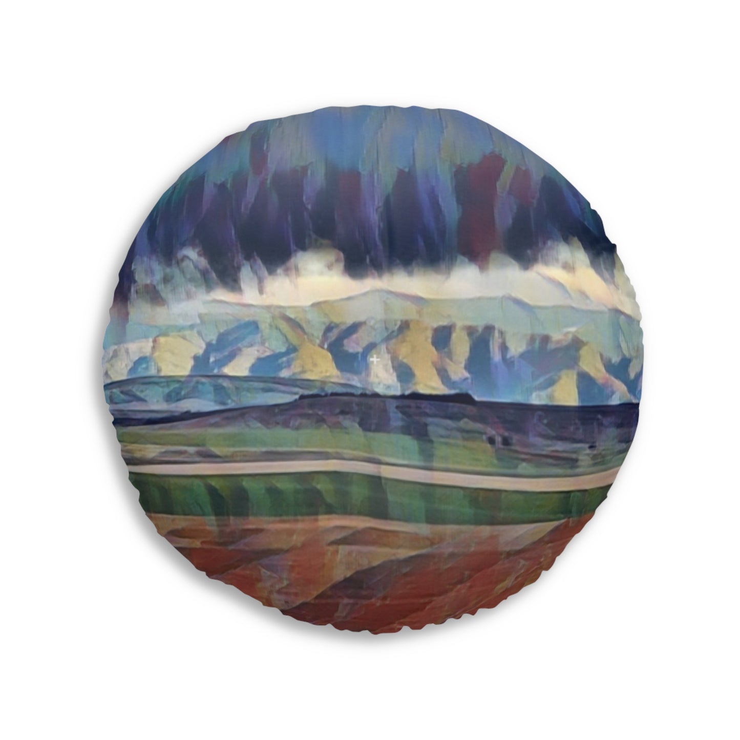 Tufted Floor Pillow, Round ... On-The-Prairie .. "The Storm Is Brewing" ... Central Idaho: November 2023 ... Original Works  ...