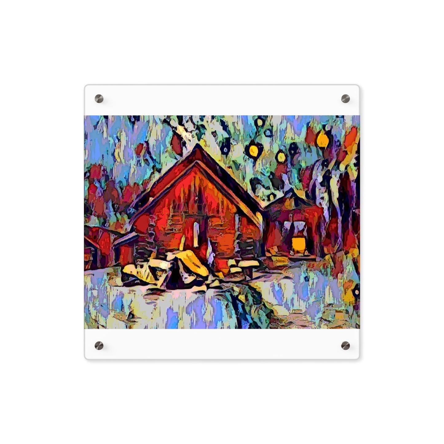 Acrylic Wall Art Panels ... A Very Abstract "Mountain Winter Scene" ... Original Works. Copyright Phot's Photo_LODA: Les Objets D'Art. December 2023 ...
