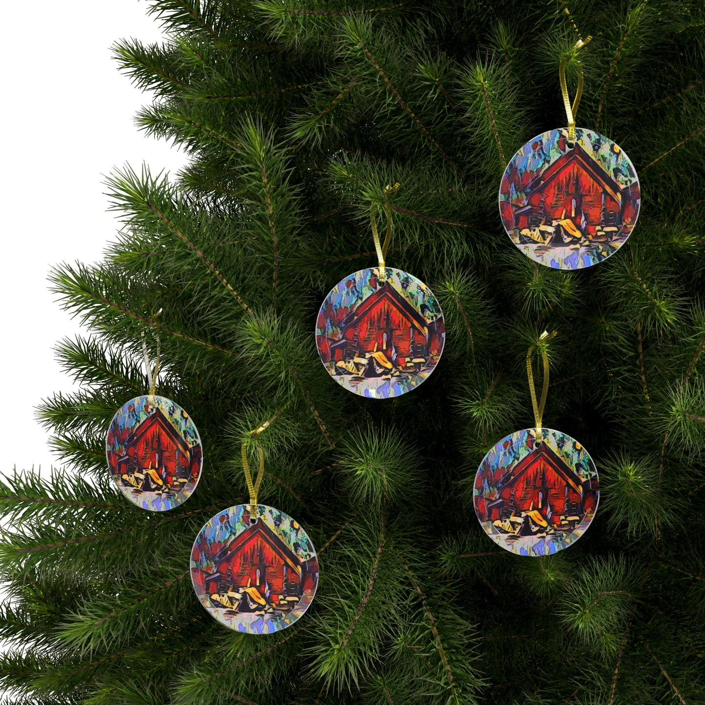 Glass Ornaments ... A Very Abstract "Mountain Winter Scene" ... Original Works. Copyright Phot's Photo_LODA: Les Objets D'Art. December 2023 ...