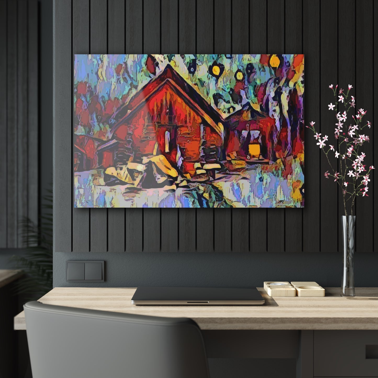 Acrylic Prints ... A Very Abstract "Mountain Winter Scene" ... Original Works. Copyright Phot's Photo_LODA: Les Objets D'Art. December 2023 ...