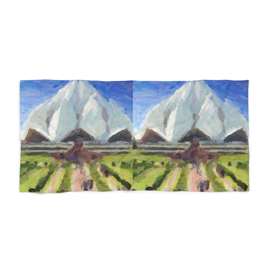 Beach Towel ... Bahai'i-House-Of-Worship ... "New Delhi's World-Famous Lotus Temple" ... Original Works ... Delhi, India: Circa 2003-2007 ...