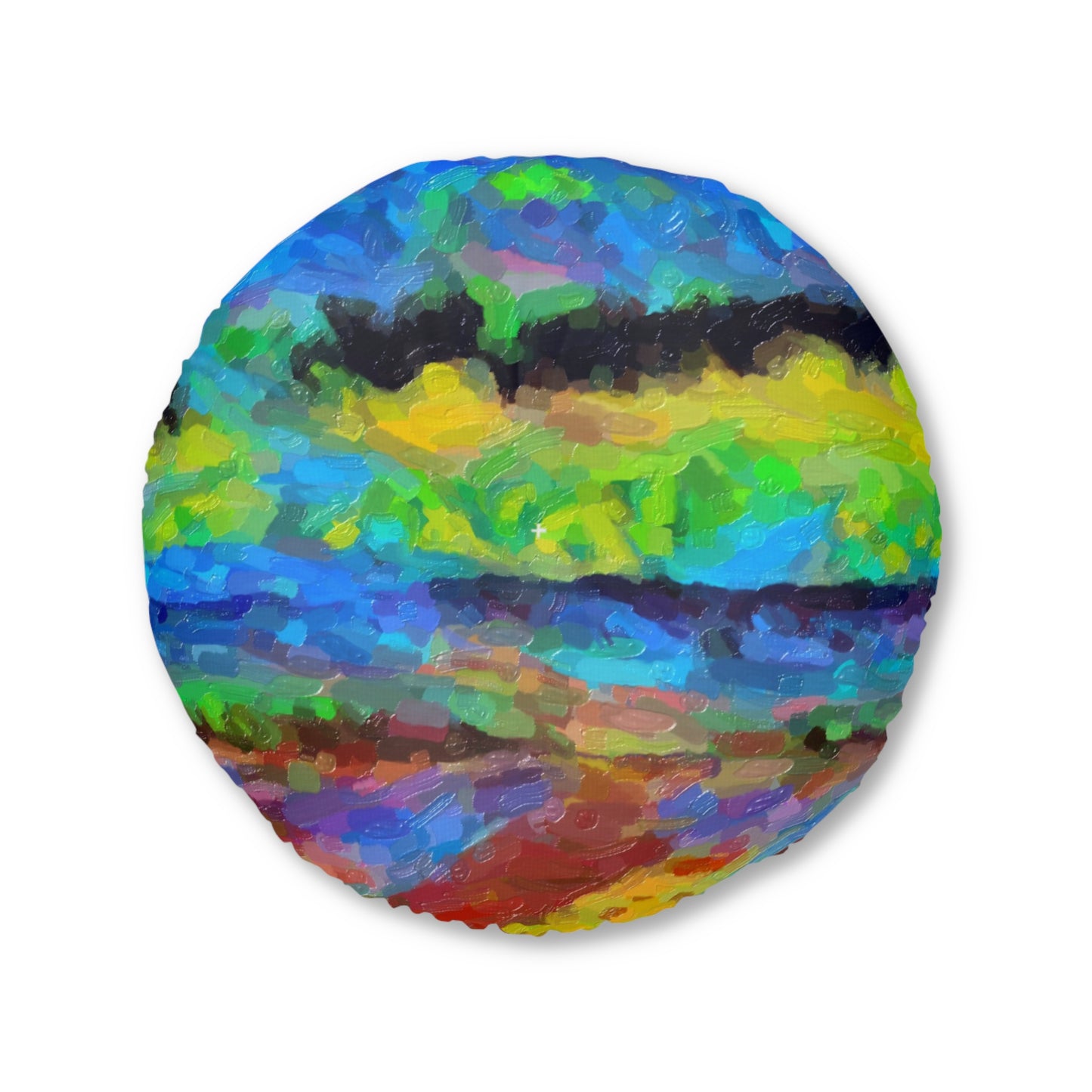 Tufted Floor Pillow, Round ... On-The-Prairie .. "The Storm Is Brewing" ... Central Idaho: November 2023 ... Original Works  ...