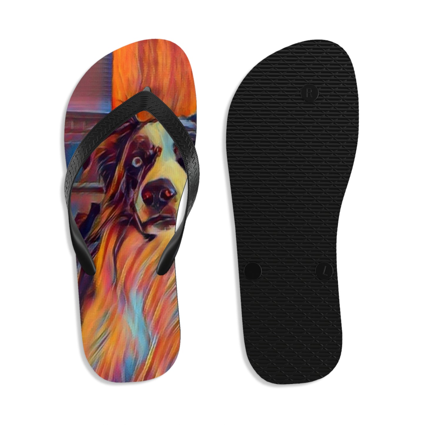 Unisex Flip-Flops ... Ozzy-Hippensteel ... "Don't Cry Now ... Dry-Your_Eyes ... On The Wind". Oriignal Works. May 2023.