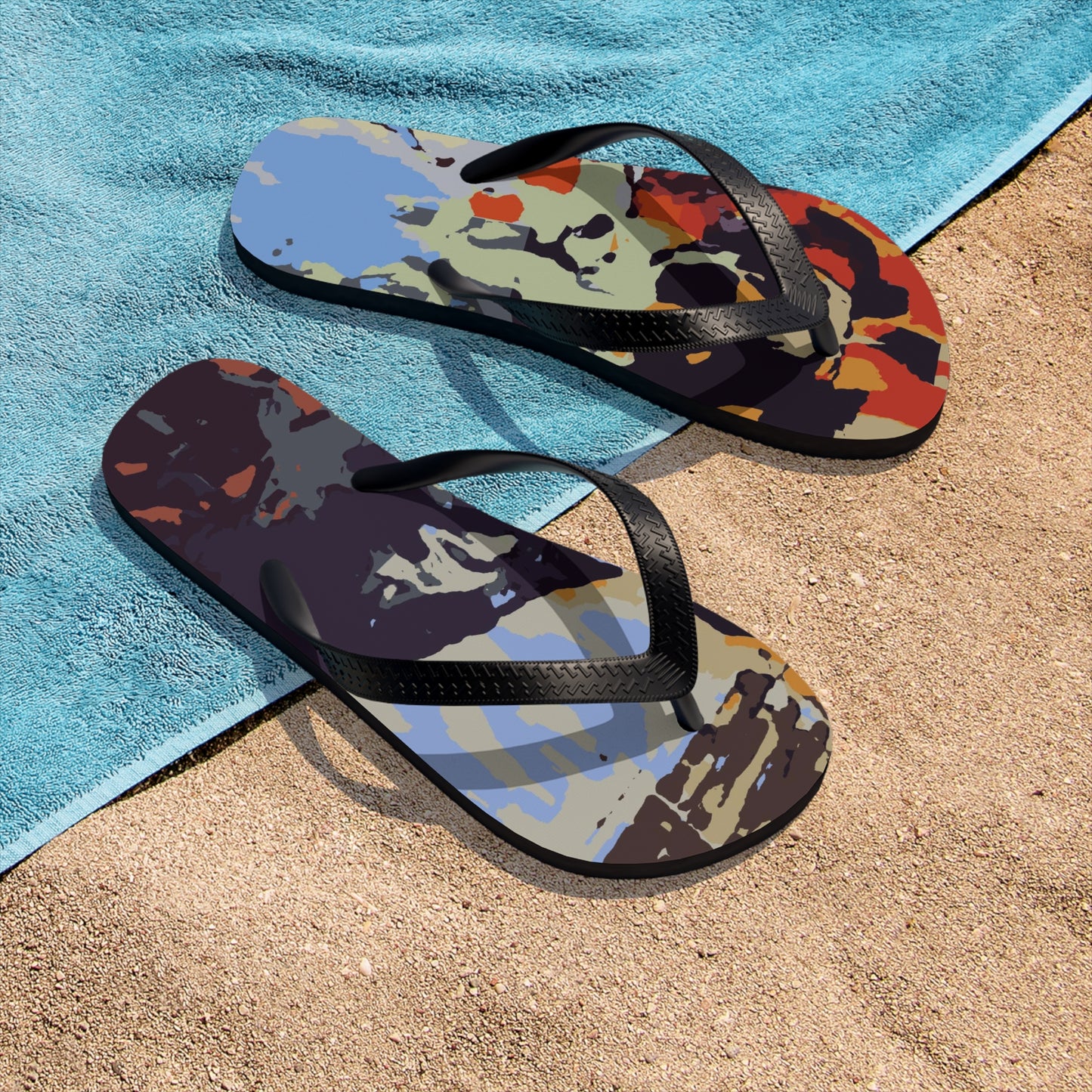 Unisex Flip-Flops ... Ozzie-Hippensteel ... "Don't Cry Now ... Dry-Your_Eyes ... On The Wind". Oriignal Works. May 2023.