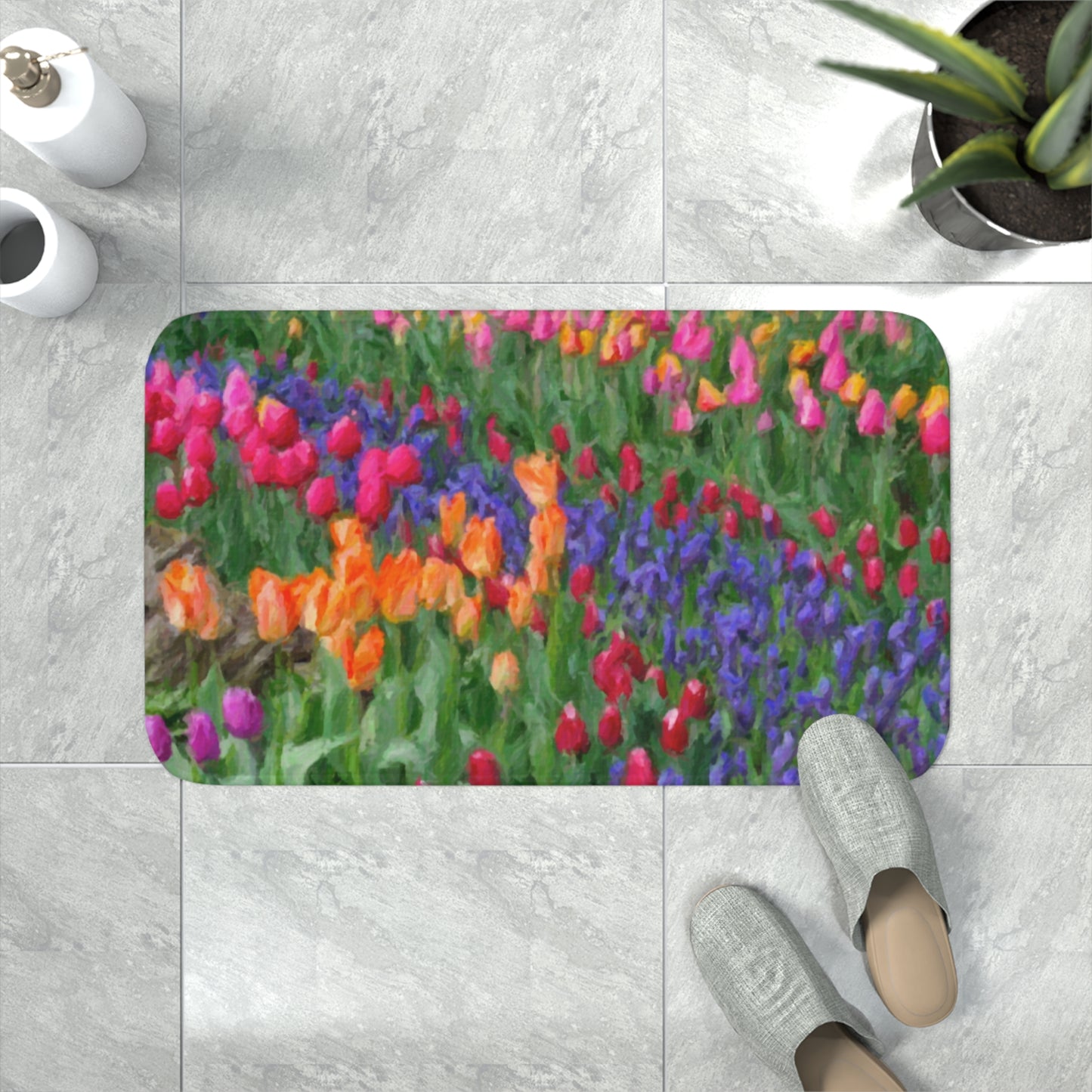 Memory Foam Bath Mat ... Skagit Valley Tulips ... Skagit Valley, Washington ... Family Archives ... Original Works ... Circa 1980's ...