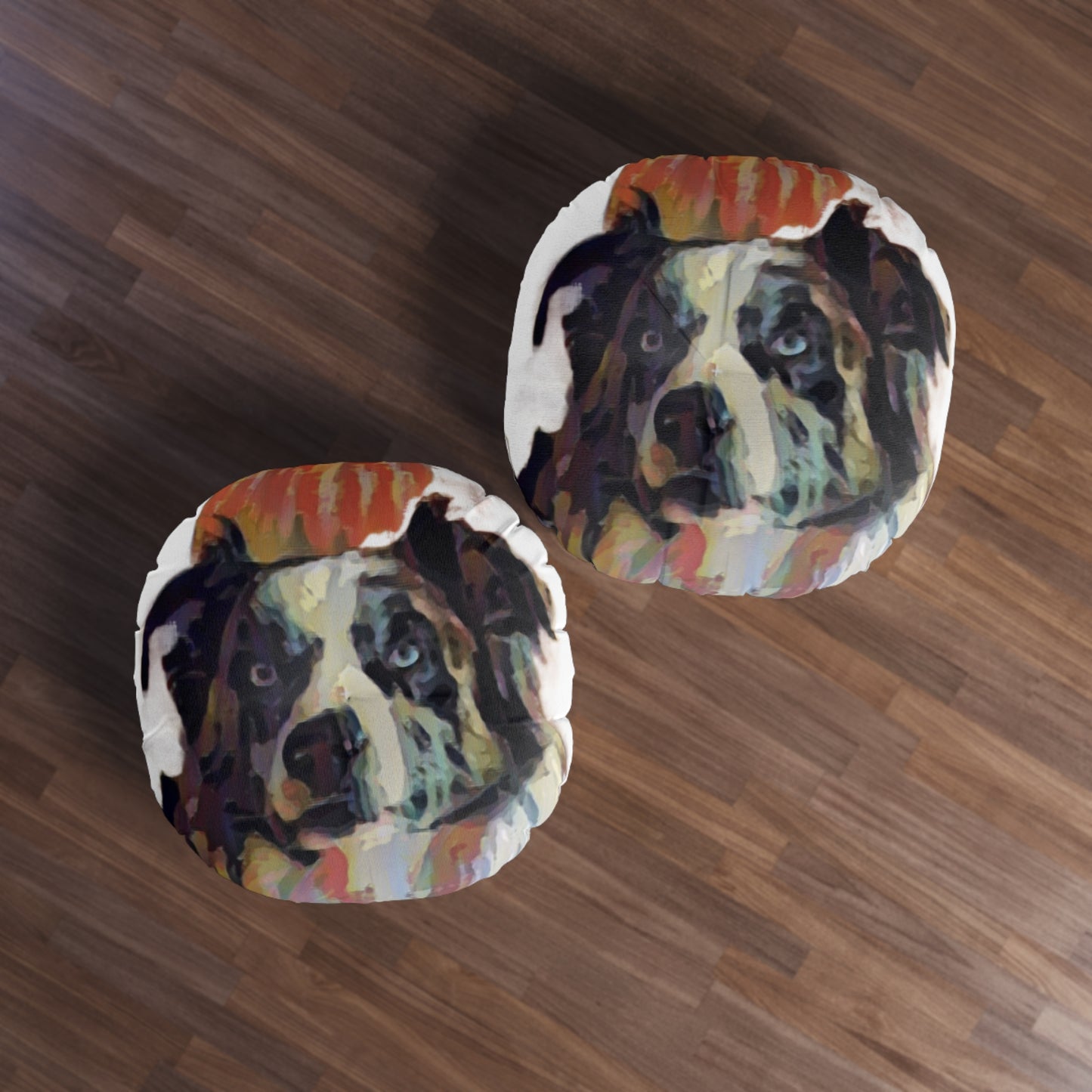 Tufted Floor Pillow, Round ... Ozzy-Hippensteel ... "Don't Cry Now ... Dry-Your-Eyes ... On-The-Wind". Original Works. May 2023.