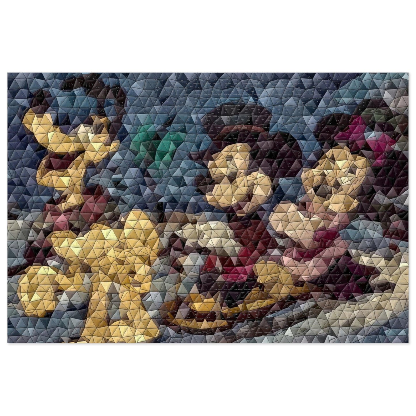 Jigsaw Puzzle (30, 110, 252, 500,1000-Piece) ... Mickey_N_Minnie Mouse & Pluto ... "A Winter Sleigh Ride" ... Original Works. Winter 2023 ...