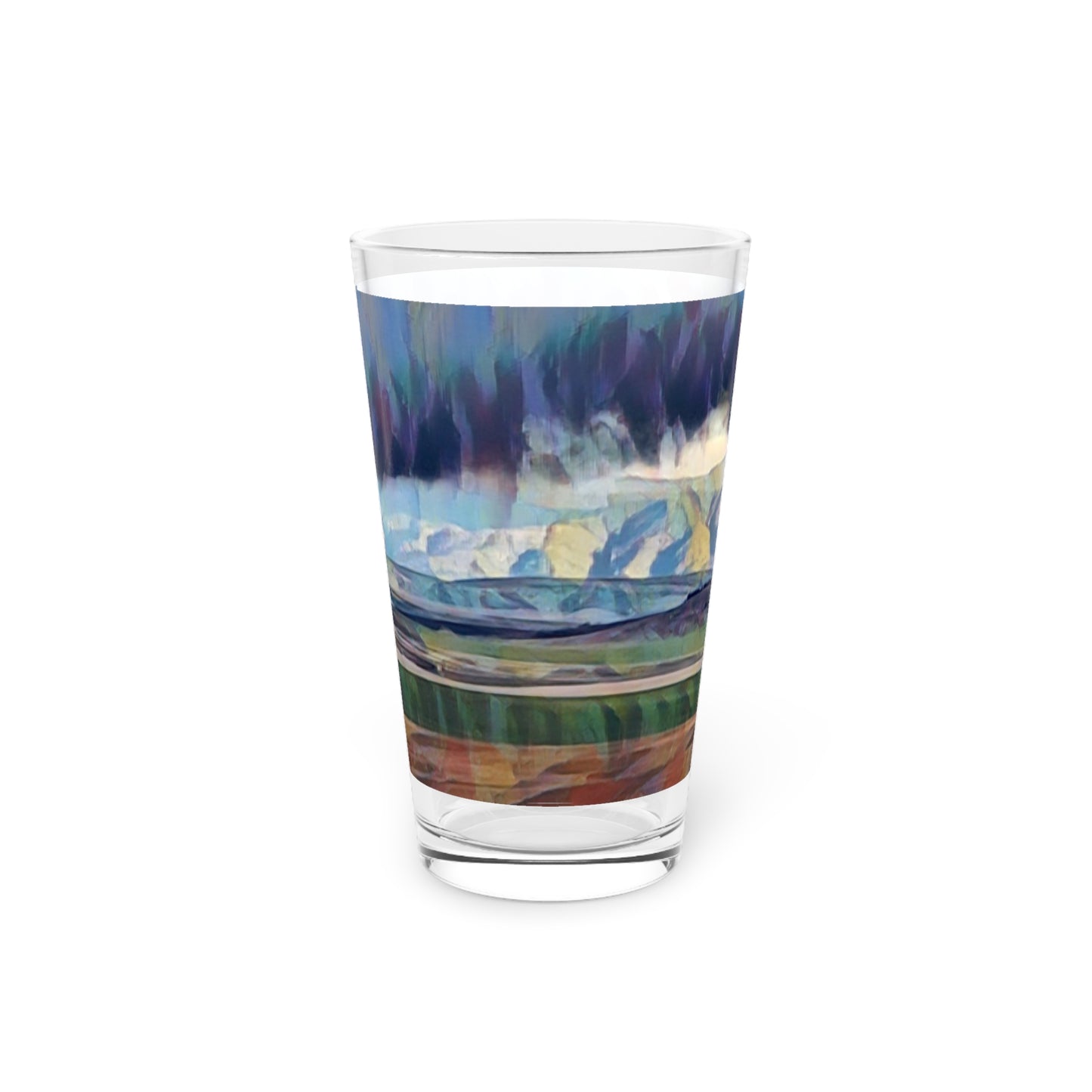 Pint Glass, 16oz ...  On-The-Prairie .. "The Storm Is Brewing" ... Central Idaho: November 2023 ... Original Works ...