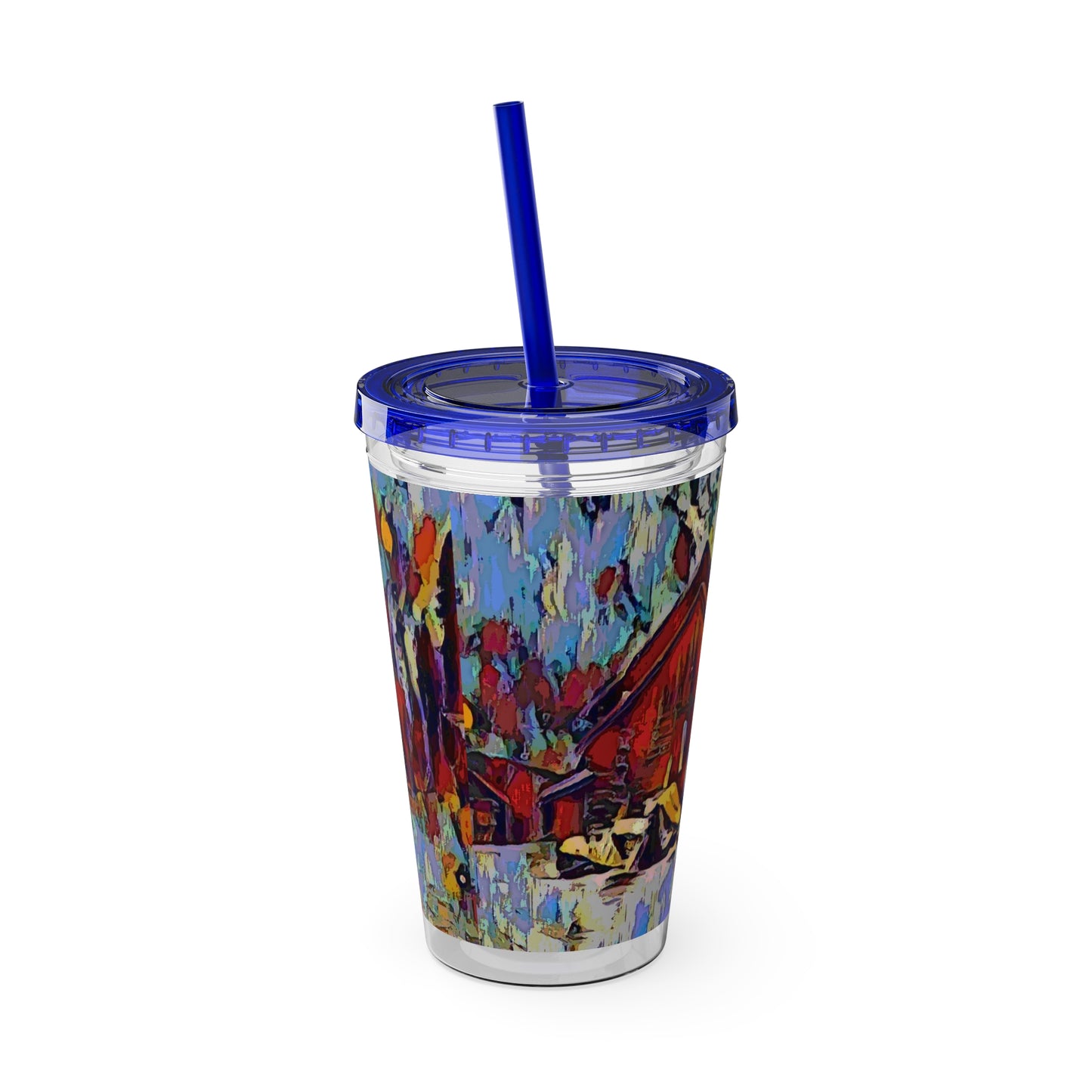 Sunsplash Tumbler with Straw, 16oz ... A Very Abstract "Mountain Winter Scene" ... Original Works. Copyright Phot's Photo_LODA: Les Objets D'Art. December 2023 ...
