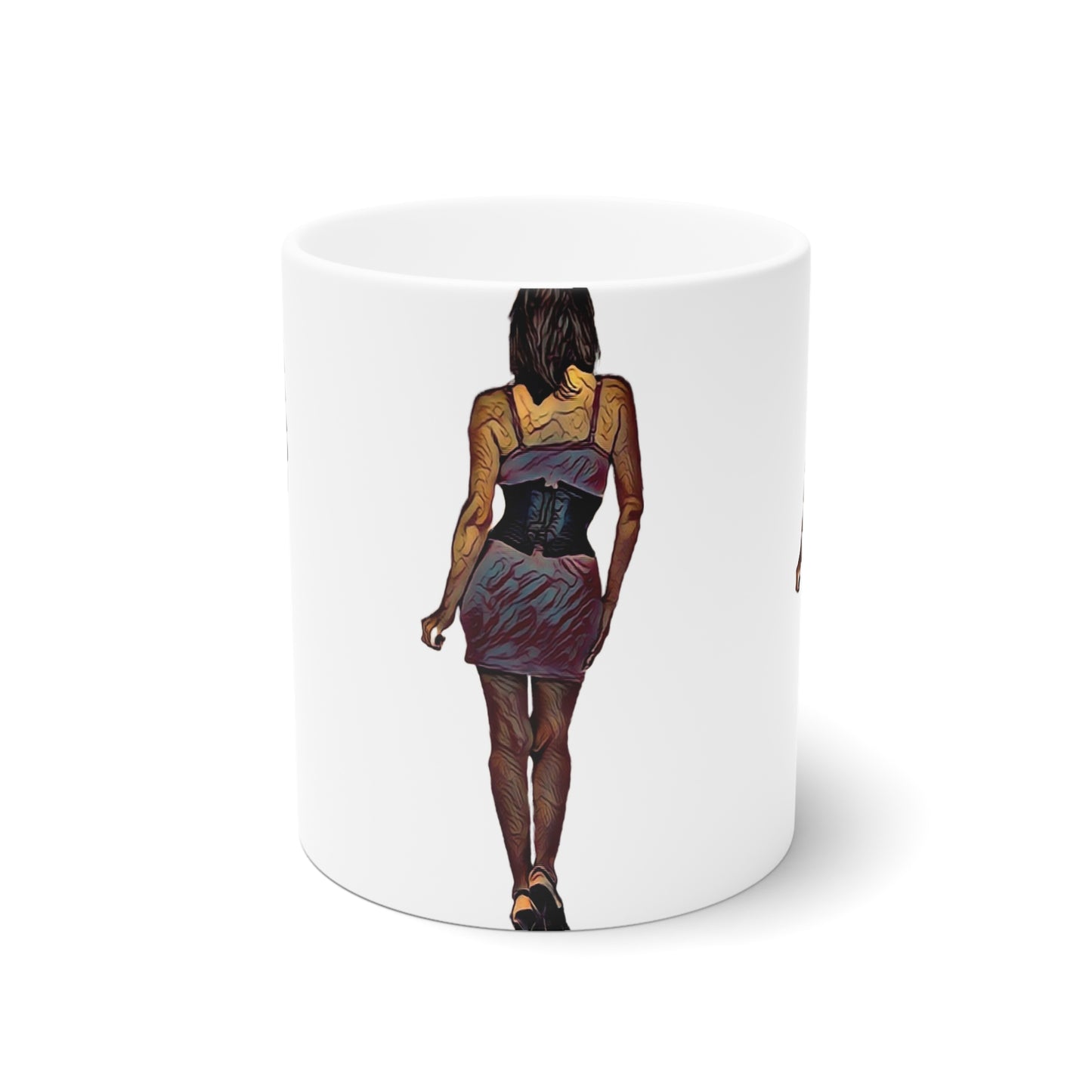 White Ceramic Mug, 11oz and 15oz ...  I'll Walk 'A-Hundred-Miles' In Stilettos ... Original Works ... June 2023. Central Idaho, USA ...