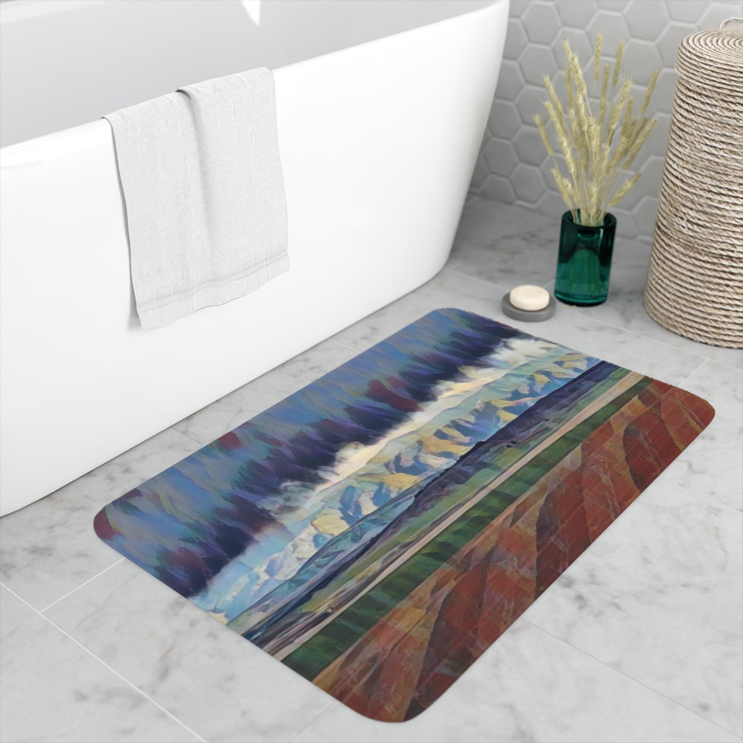 Memory Foam Bath Mat ... On-The-Prairie .. "The Storm Is Brewing" ... Central Idaho: November 2023 ... Original Works  ...