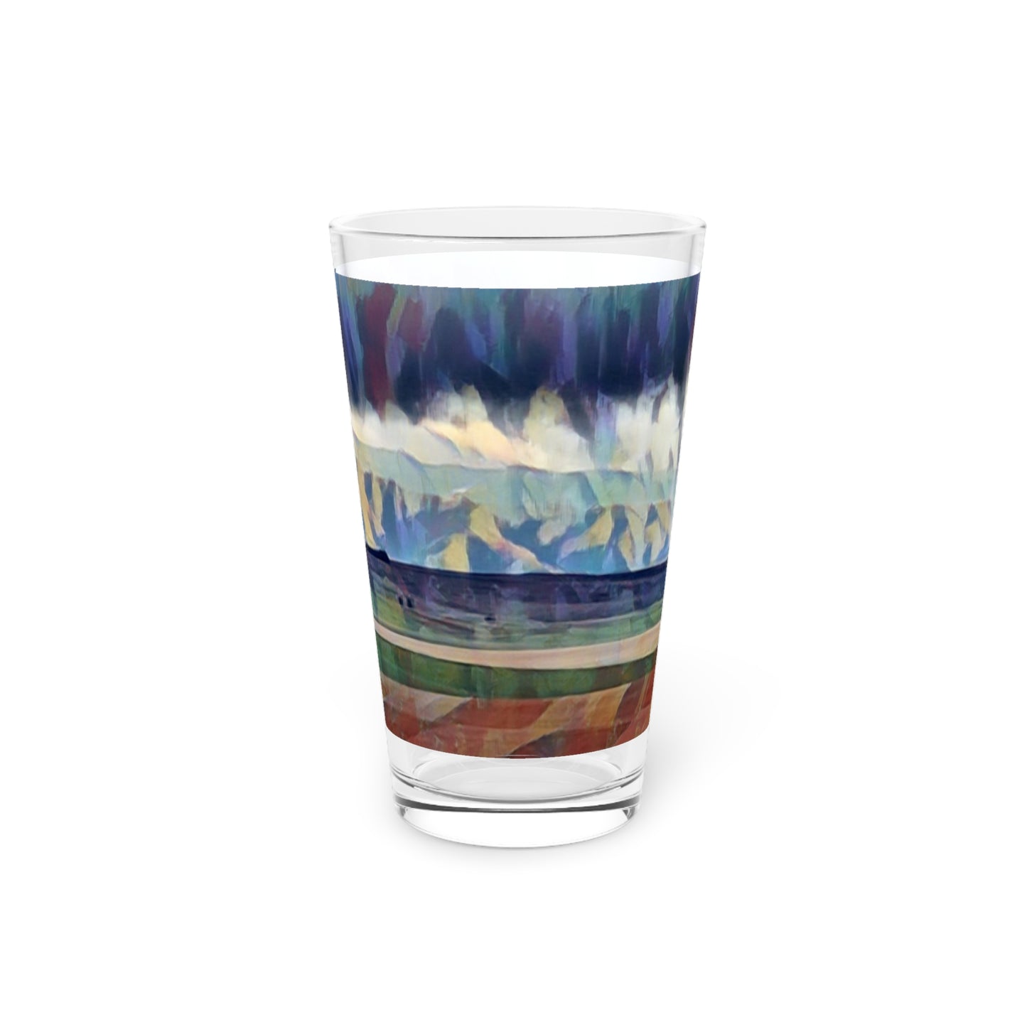 Pint Glass, 16oz ...  On-The-Prairie .. "The Storm Is Brewing" ... Central Idaho: November 2023 ... Original Works ...