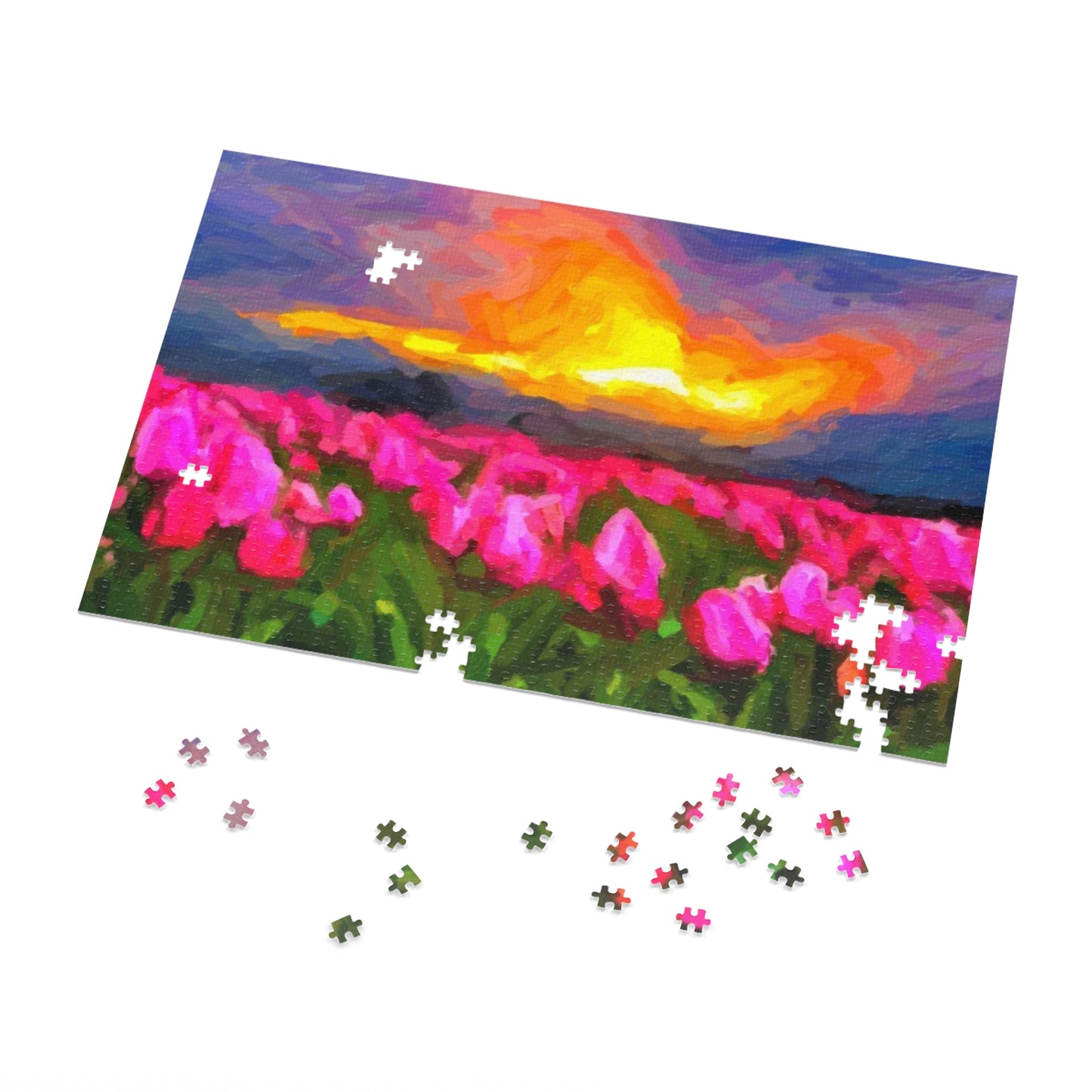 Jigsaw Puzzle (30, 110, 252, 500,1000-Piece) ... Skagit Valley Tulips ... Skagit Valley, Washington ... Family Archives ... Original Works ... Circa 1980's ...