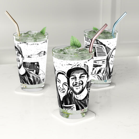 Pint Glass, 16oz ... "The Best Of Friends" ... Original Works ... December 2023 ... Central Idaho, USA.
