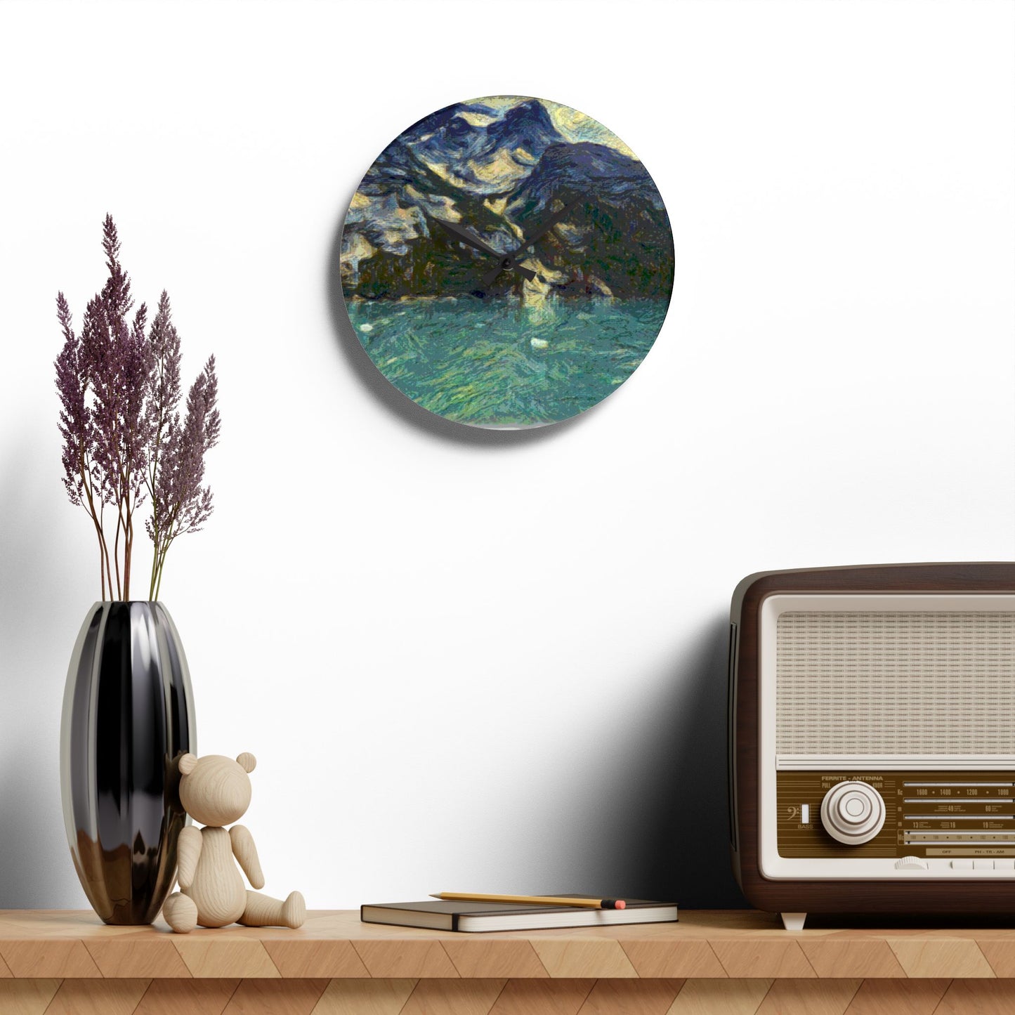 Acrylic Wall Clock ... Tracy Arm Fjord ... South Of Skagway, Alaska ... Summer: June 2024 ... Original Works ...
